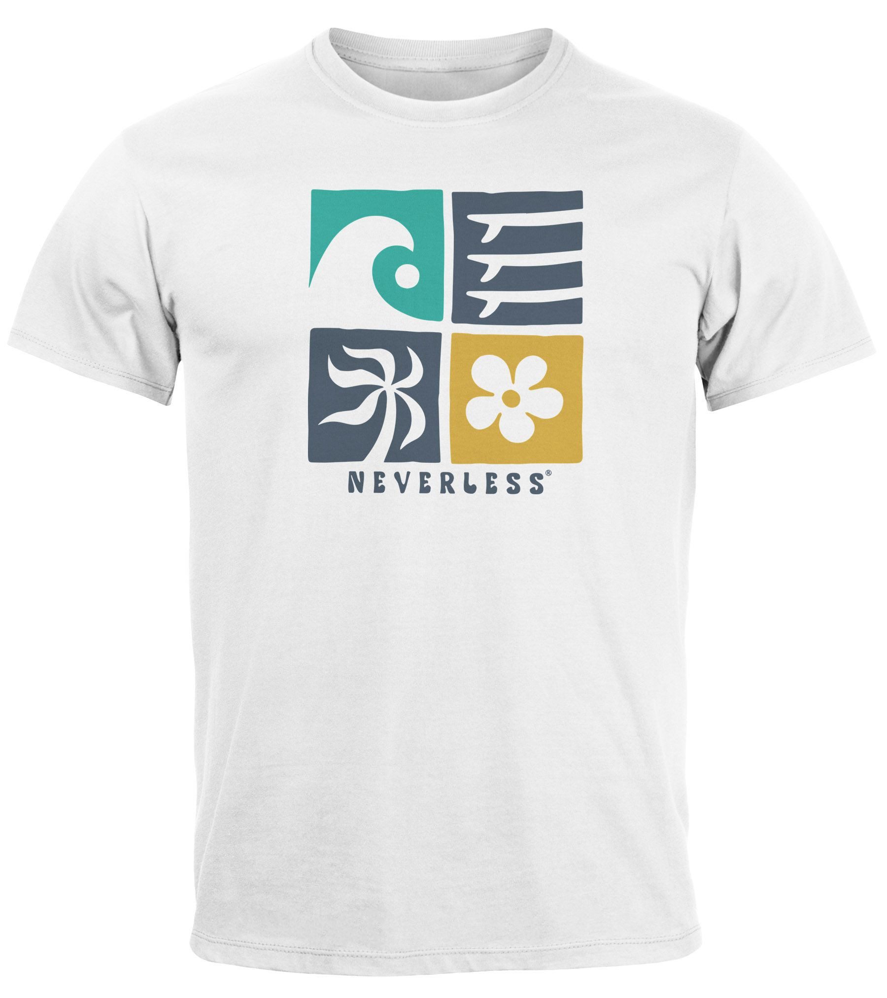 Neverless Print-Shirt Herren T-Shirt Surfing Icons günstig online kaufen