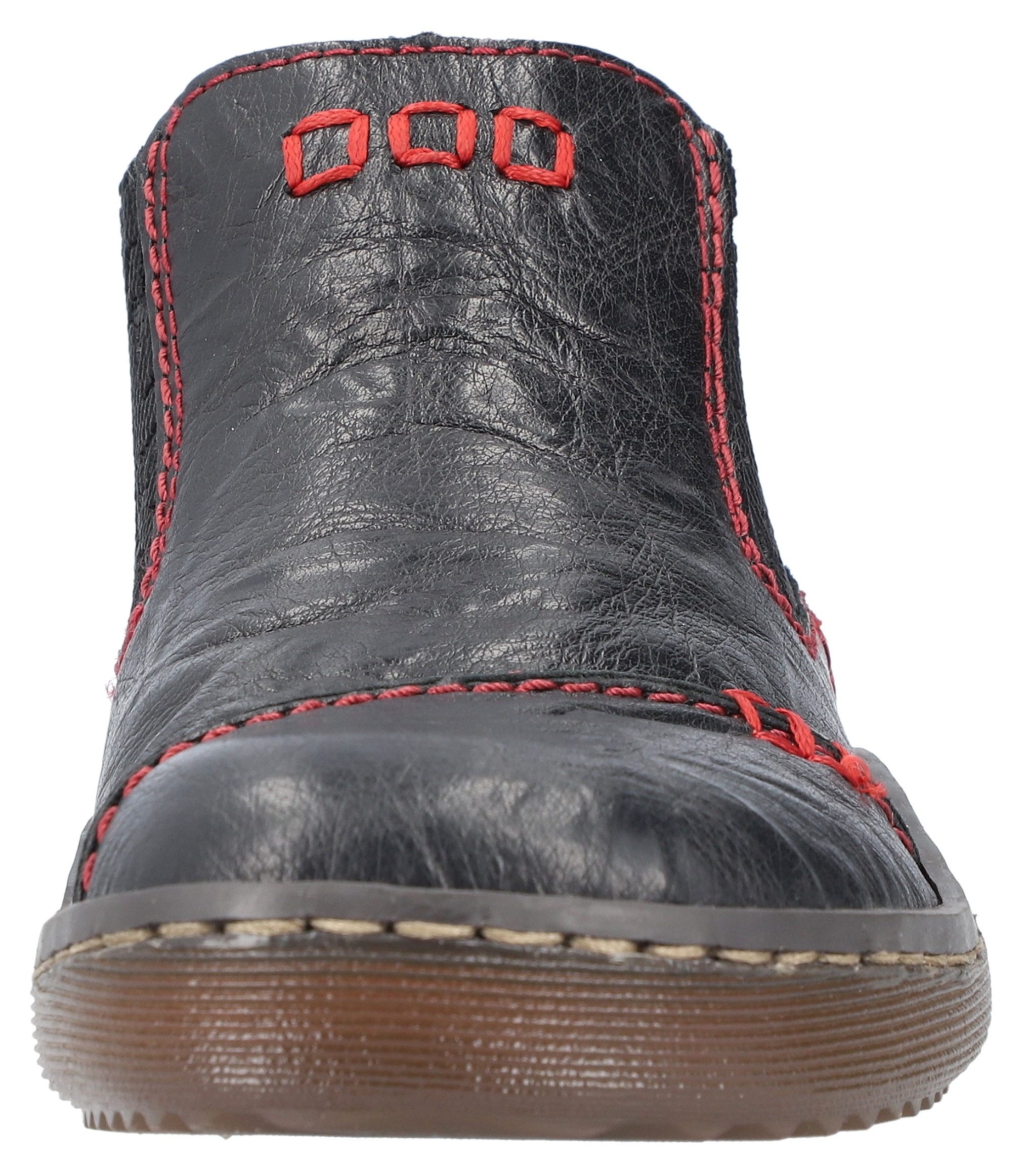 Rieker Chelseaboots, Stiefelette, Boots, Schlupfschuh mit gemustertem Stretcheinsatz