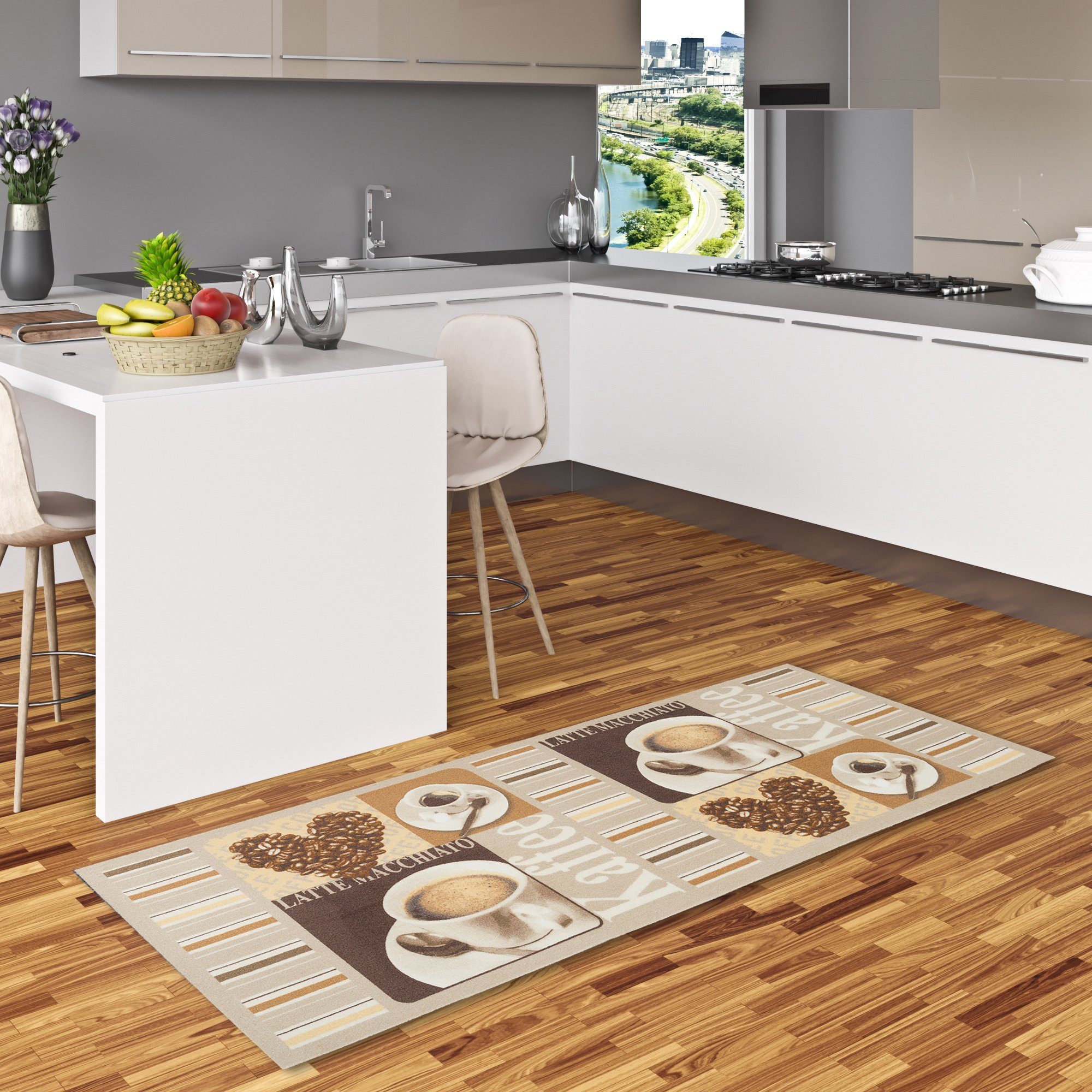 Pergamon Küchenläufer Küchenläufer Teppich Trendy Kaffee günstig online kaufen