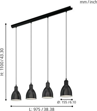 EGLO Pendelleuchte PRIDDY, ohne Leuchtmittel, Hängeleuchte, Hängelampe