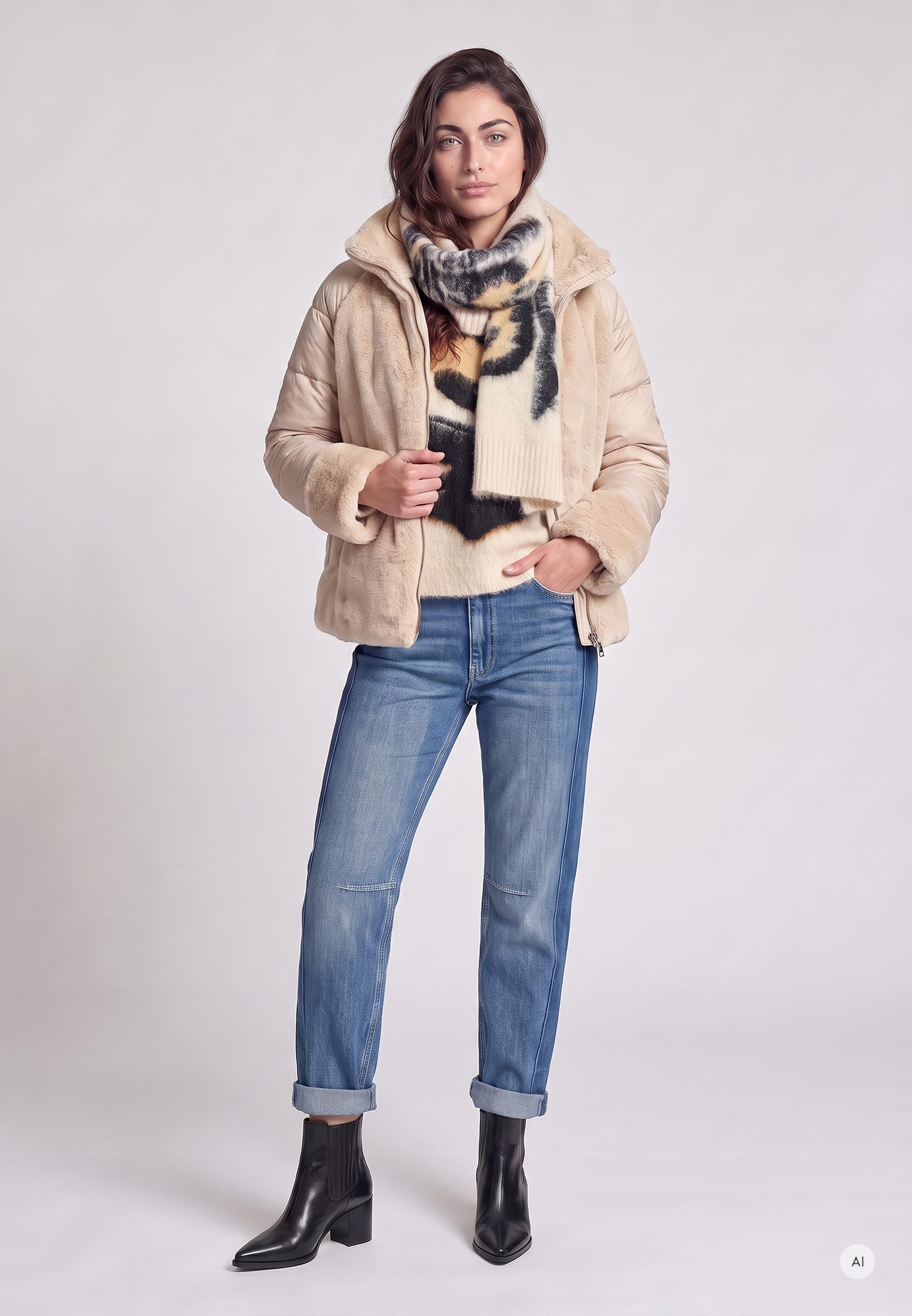 MARC AUREL Kurzjacke im Materialmix