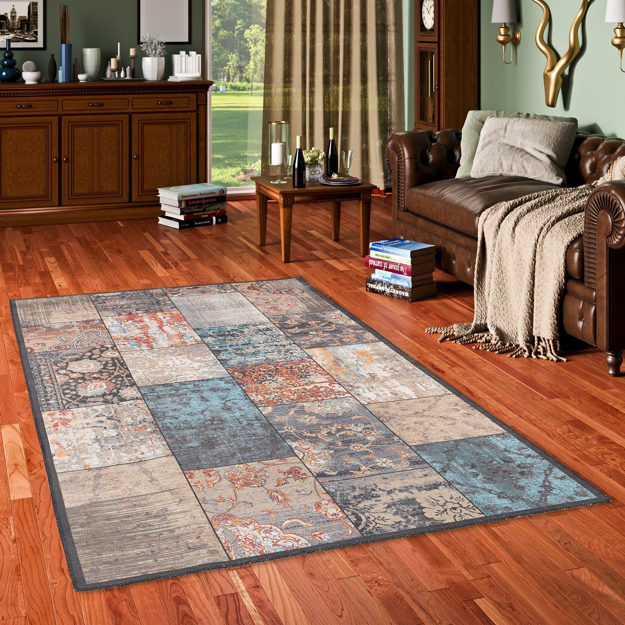 Pergamon Designteppich Vintage Designerteppich Finesse Barock Patchwork, Rechteckig, Höhe: 4 mm