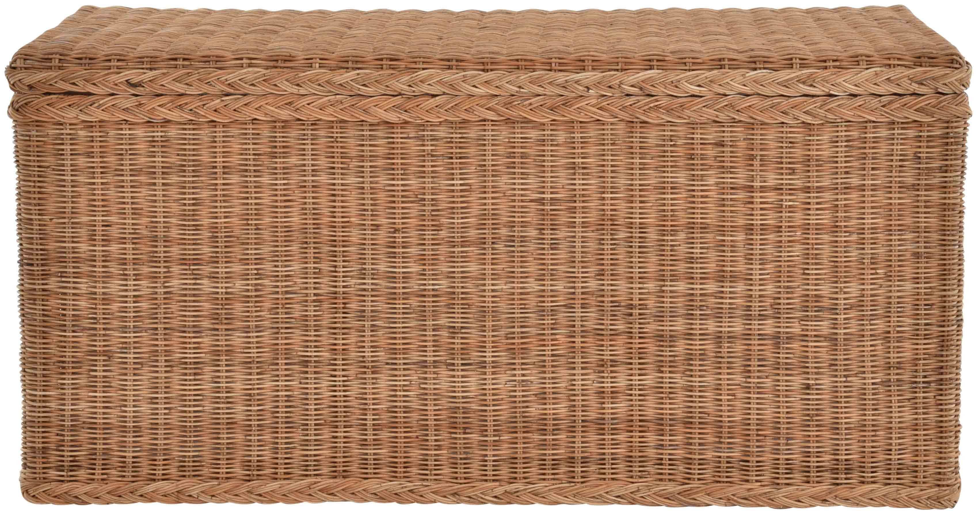 Krines Home Truhe Große Rattantruhe MAX Wäschetruhe mit Deckel Natur Rattan günstig online kaufen
