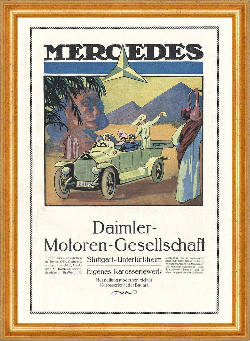 Kunstdruck Daimler Motoren Gesellschaft Mercedes Plakat Braunbeck Motor A3 537 Ge