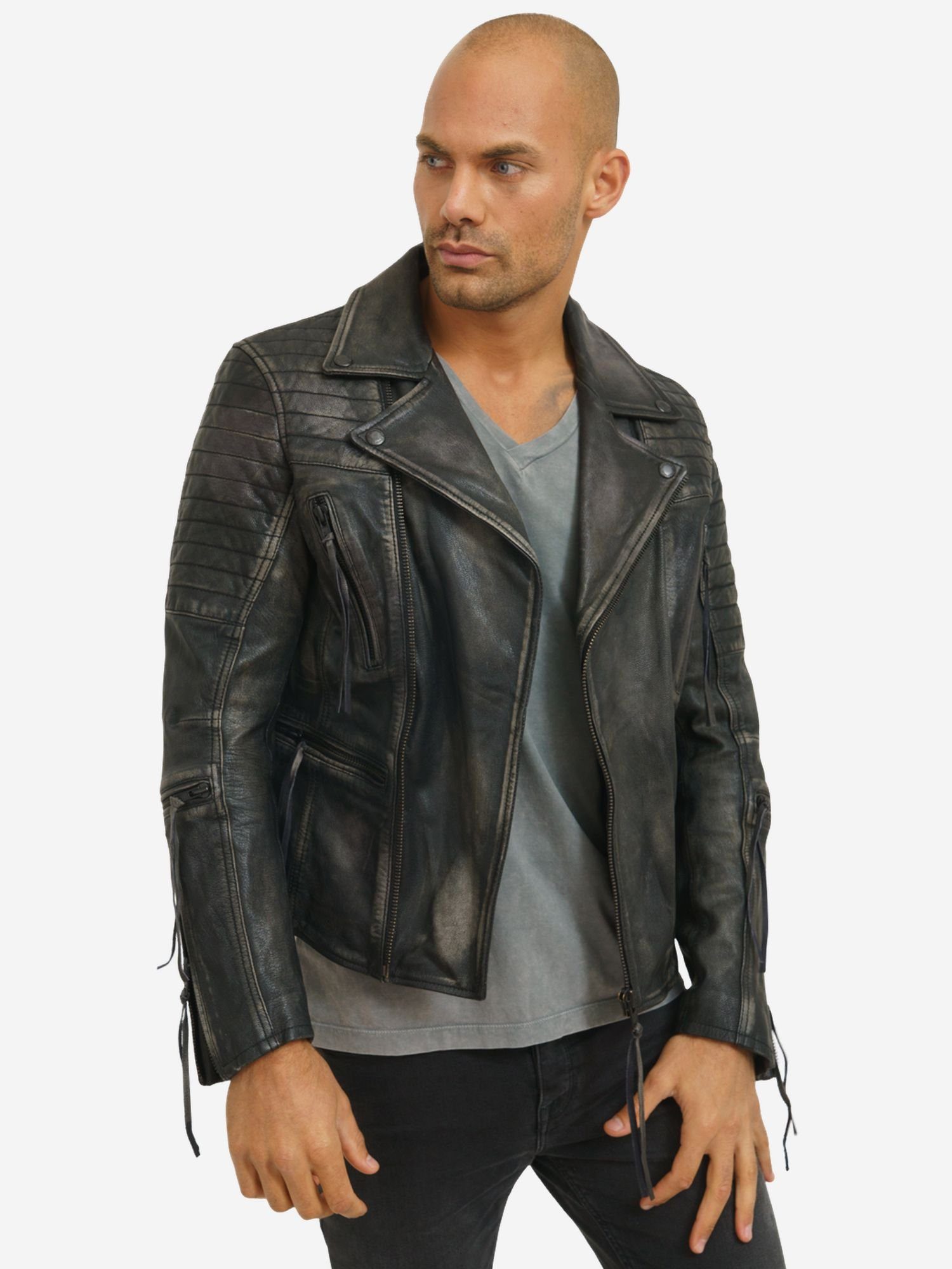 trueprodigy Lederjacke Bryan mit Waschung und Reißverschlüssen günstig online kaufen