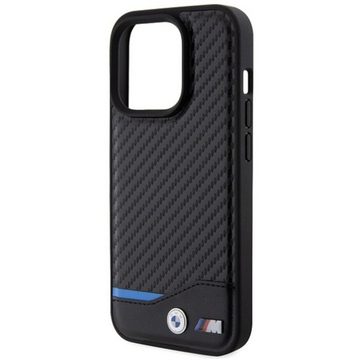BMW Smartphone-Hülle BMW Apple iPhone 15 Pro Schutzhülle Case Cover Leather Carbon Schwarz