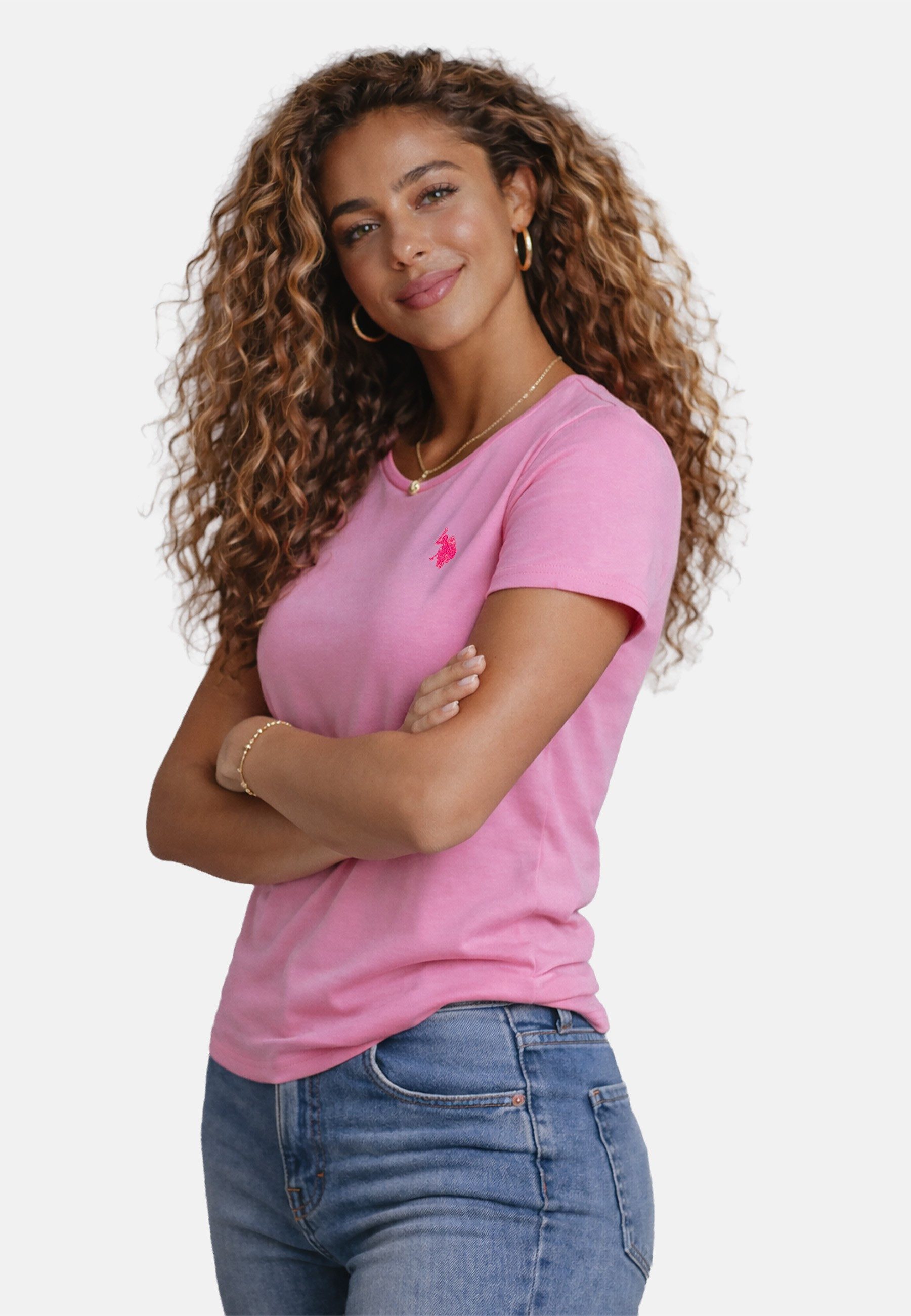 U.S. Polo Assn. T-Shirt USSareena – Damen Shirt mit Stretch-Anteil und Logo günstig online kaufen