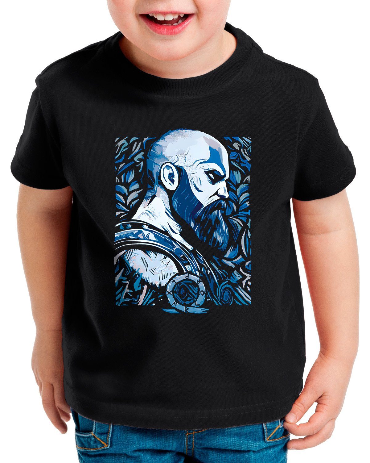 style3 Print-Shirt Kinder T-Shirt Nothern God god of action adventure kratos war