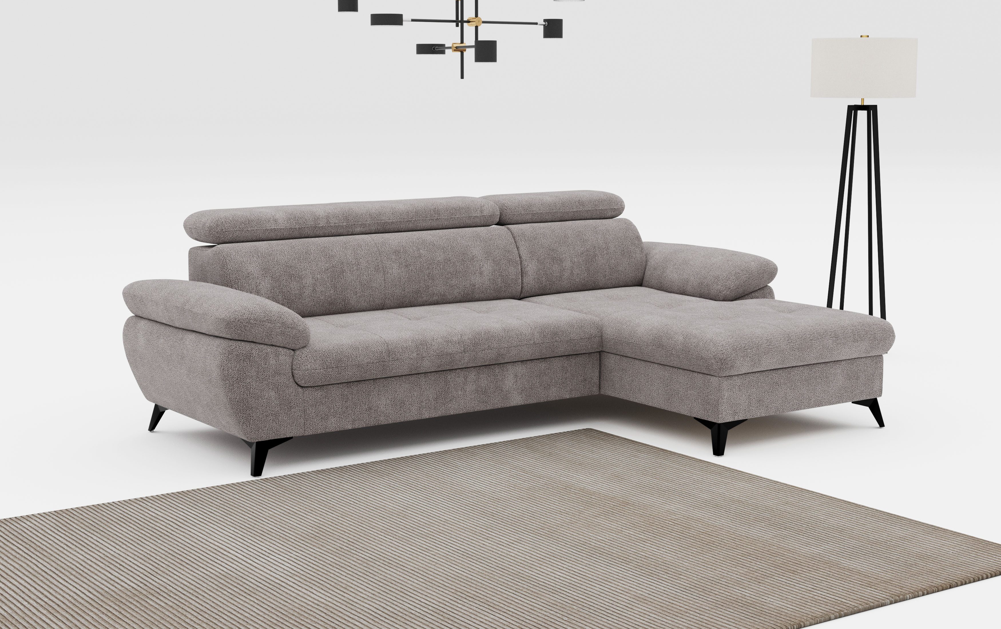 COTTA Ecksofa Hudson L-Form, mit Kopfteilverstellung, günstig online kaufen