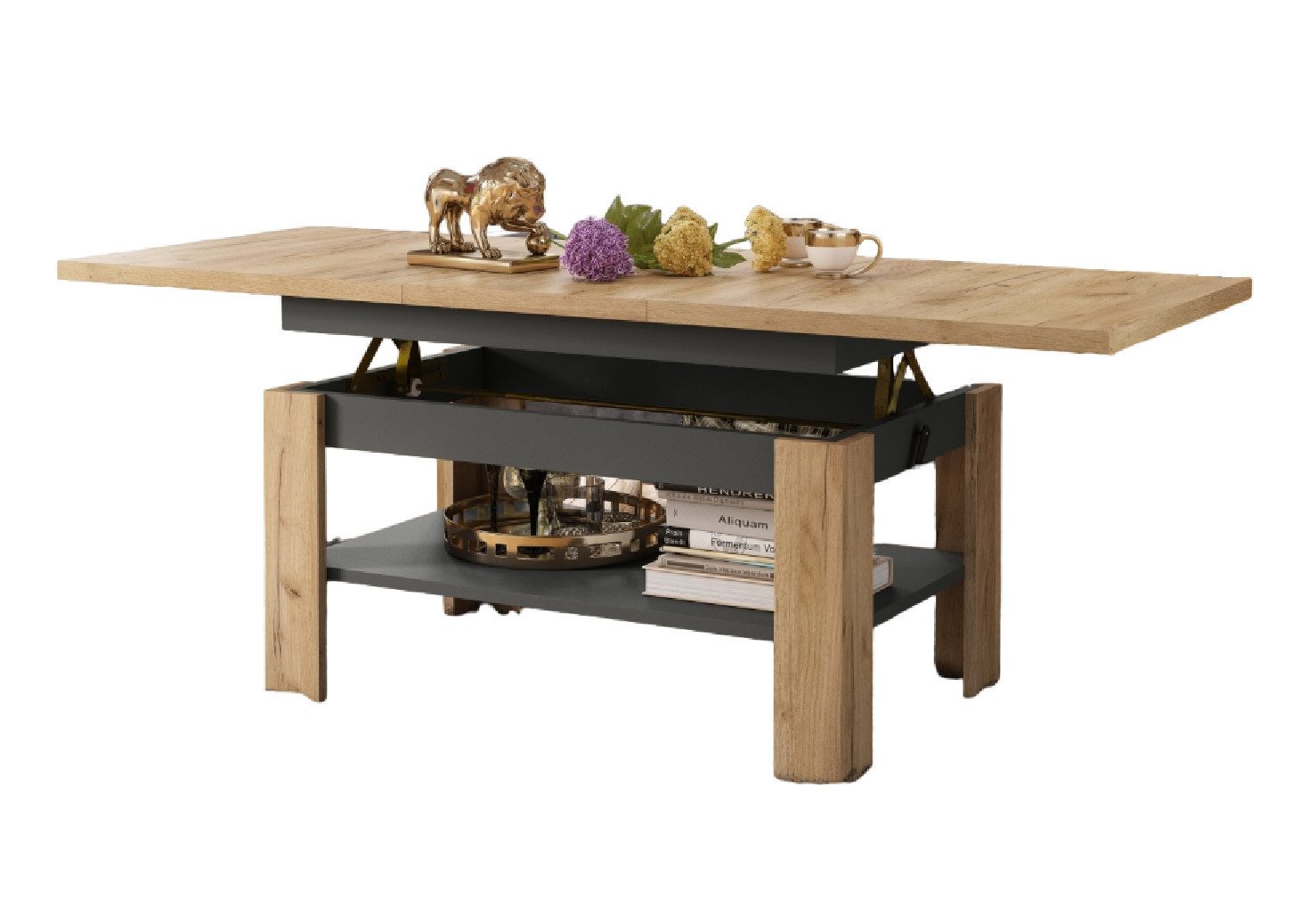 designimpex Couchtisch Design Rio stufenlos höhenverstellbar günstig online kaufen