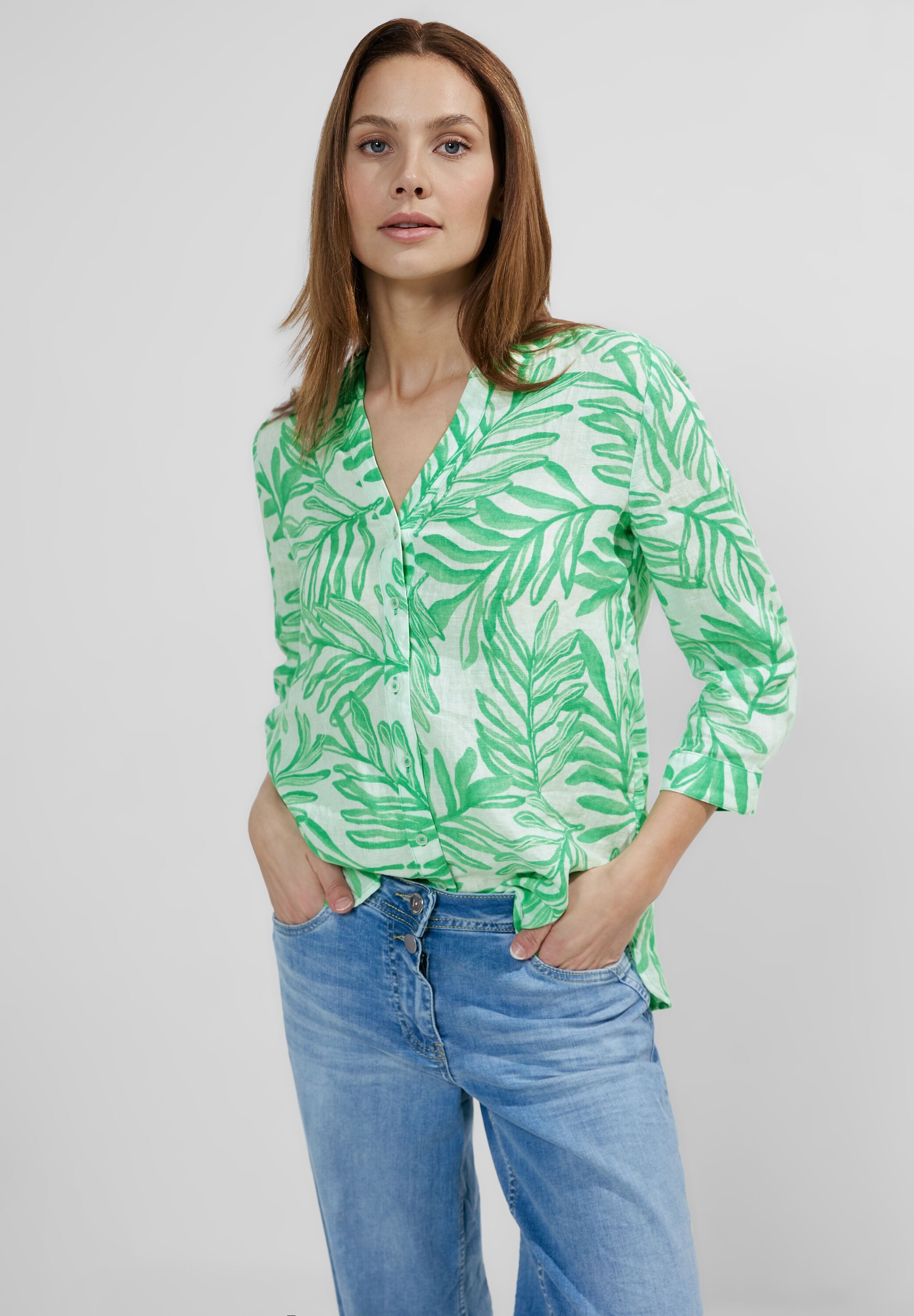 Cecil Shirtbluse mit Blätterprint