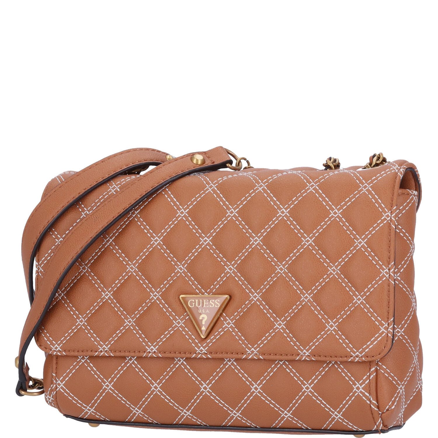 Umhängetasche GUESS Damen Schultertasche Cessily Cognac