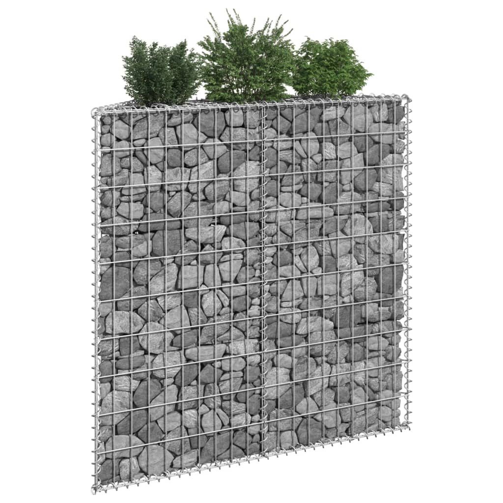 vidaXL Hochbeet Gabionen-Hochbeet Trapezform Verzinkter Stahl 100x20x100 cm