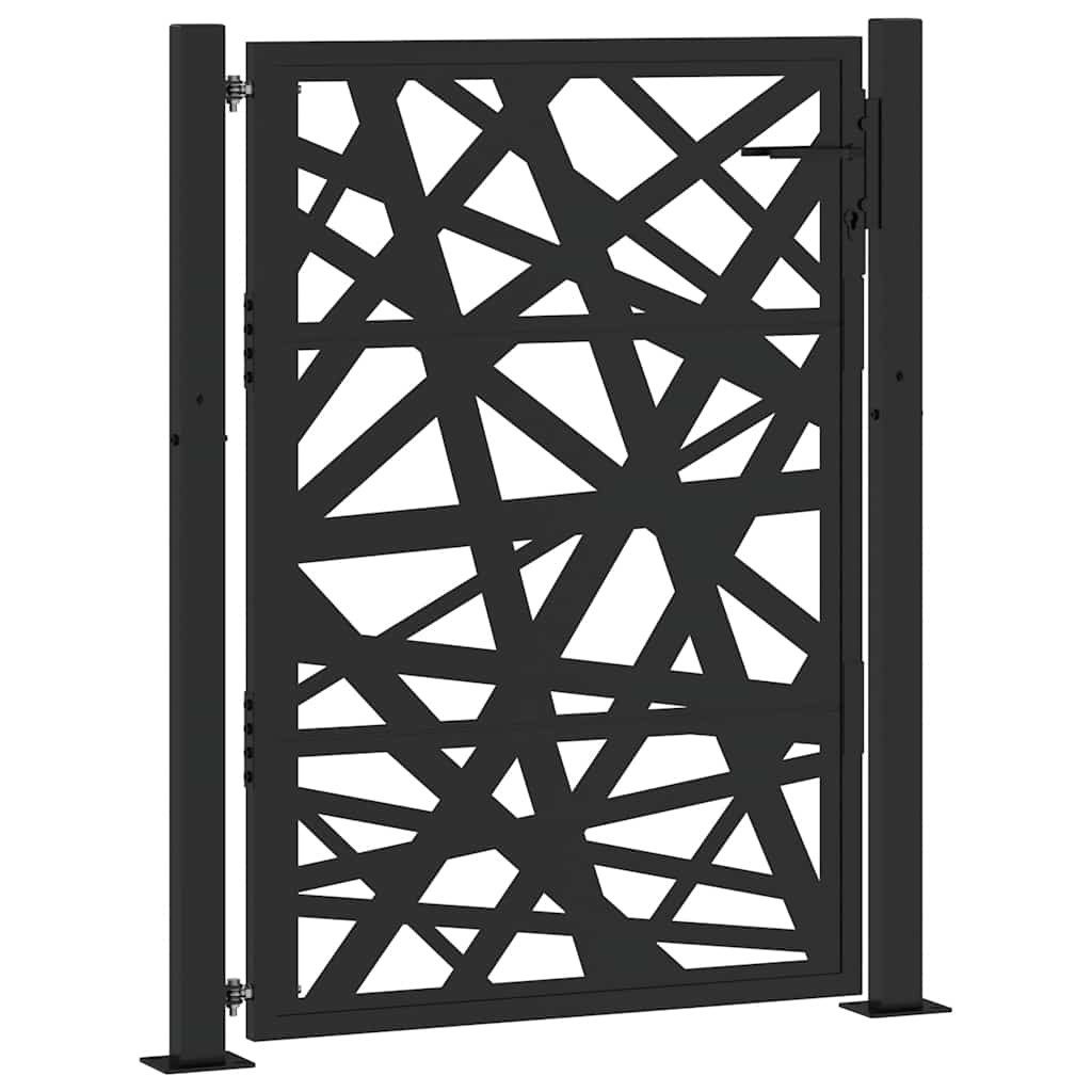 Gartentor Gartentor Schwarz 100x125 cm Stahl Leichtes Design