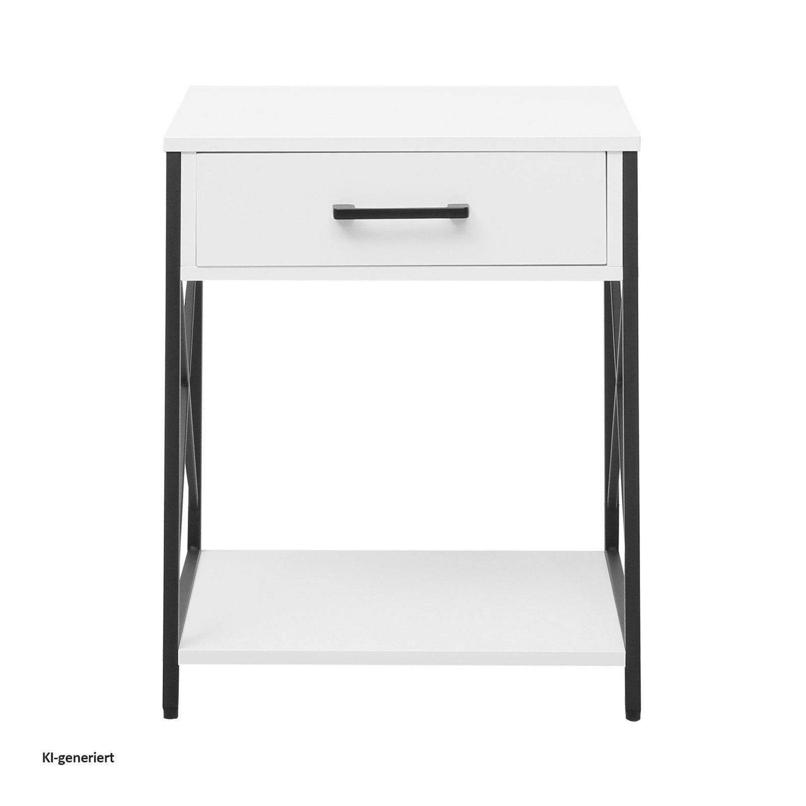 HTI-Living Beistelltisch Cedrik mit Schublade Weiß-Schwarz (Stück, 1-St., 1 Beistelltisch) – Bild 3 von 4