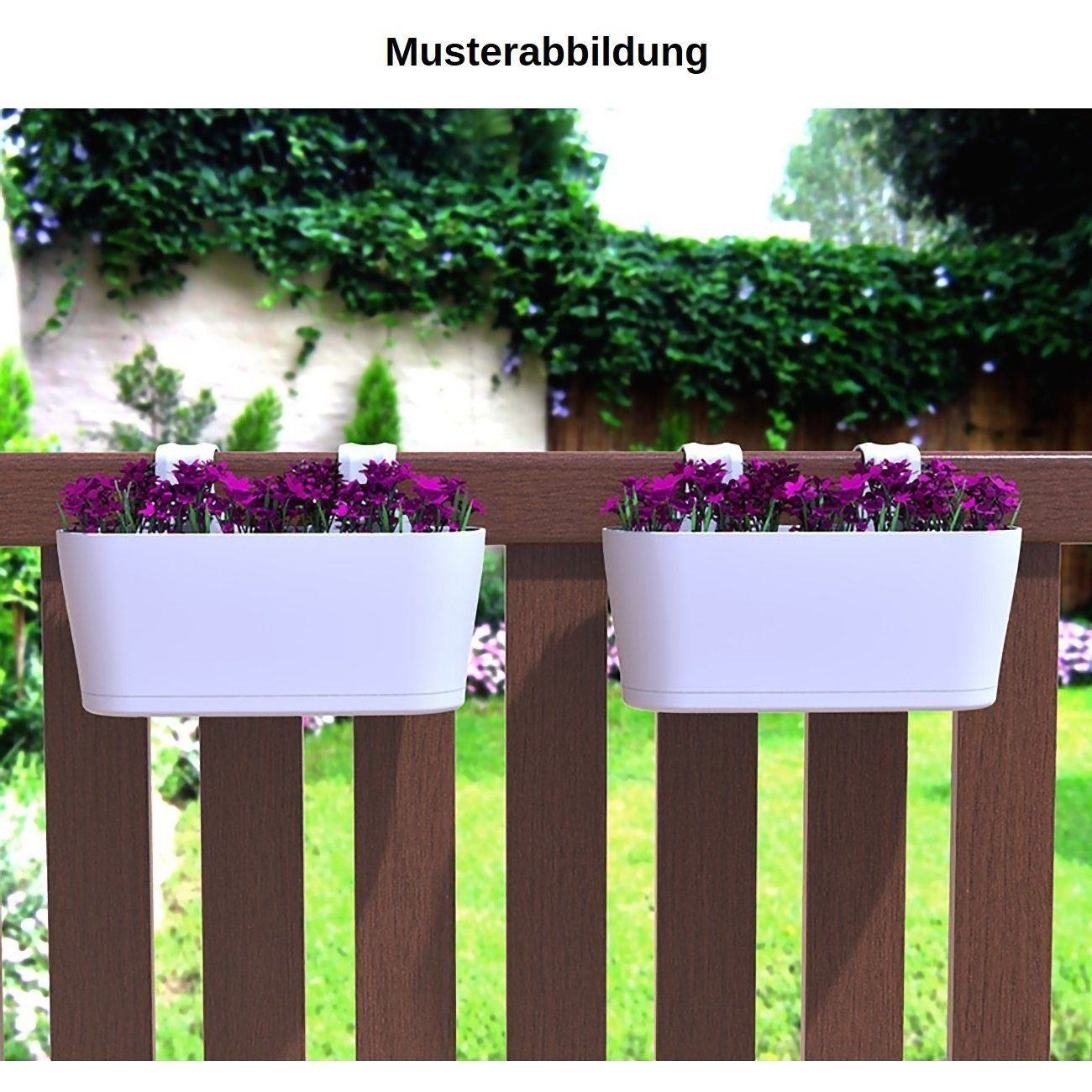 Engelland Blumenkasten Blumentopf zum Hängen (Vorteils-Set, 3 St., Fassungsvermögen je Topf 5,5 Liter), UV-Beständig, Frostbeständig, Wasserauffangschalen – Bild 3 von 5