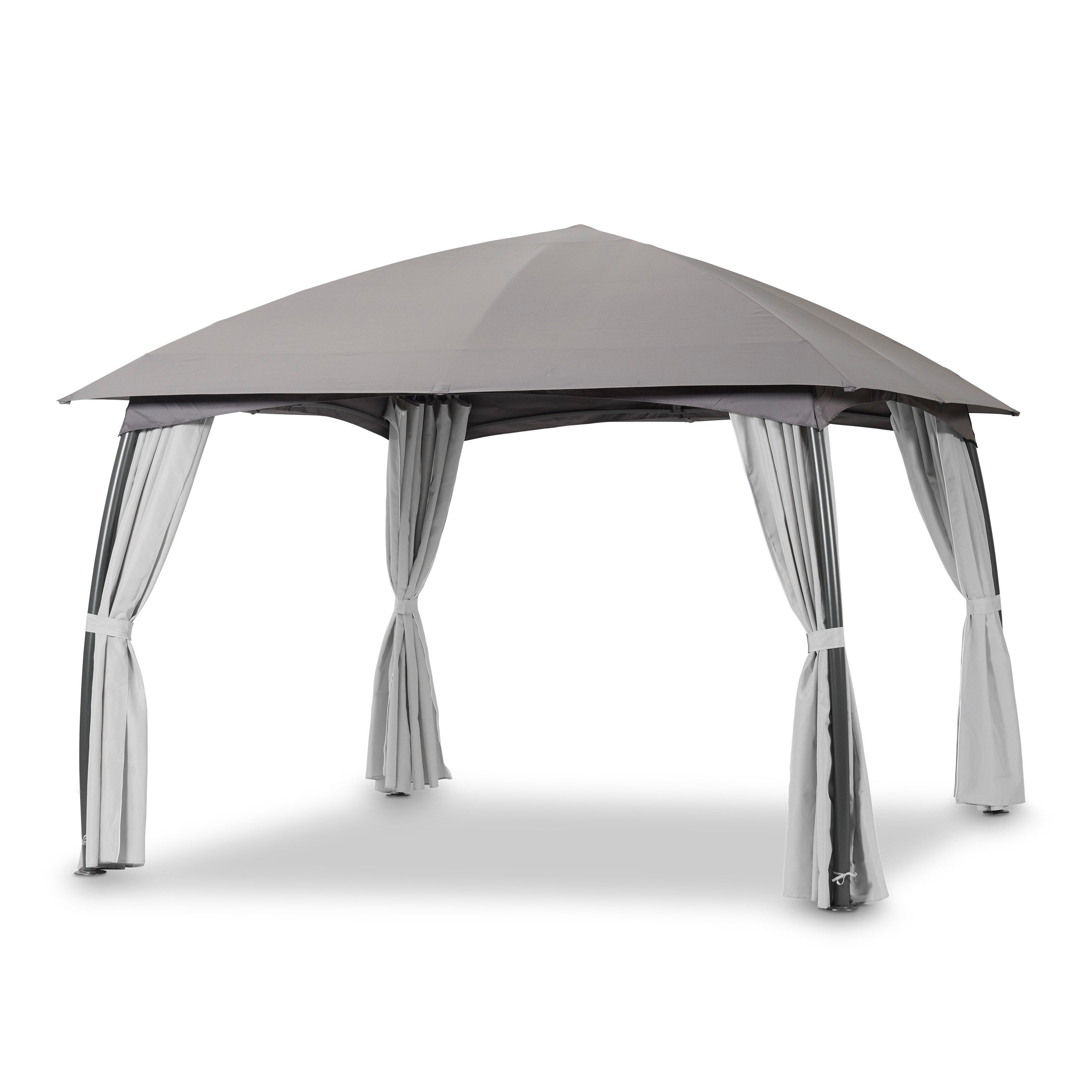 Leco Pavillon Pavillon MILENA 3,3x3,3 m anthrazit grau, mit 4 Seitenteilen, ca. B 330 x T 330 x H 268 cm
