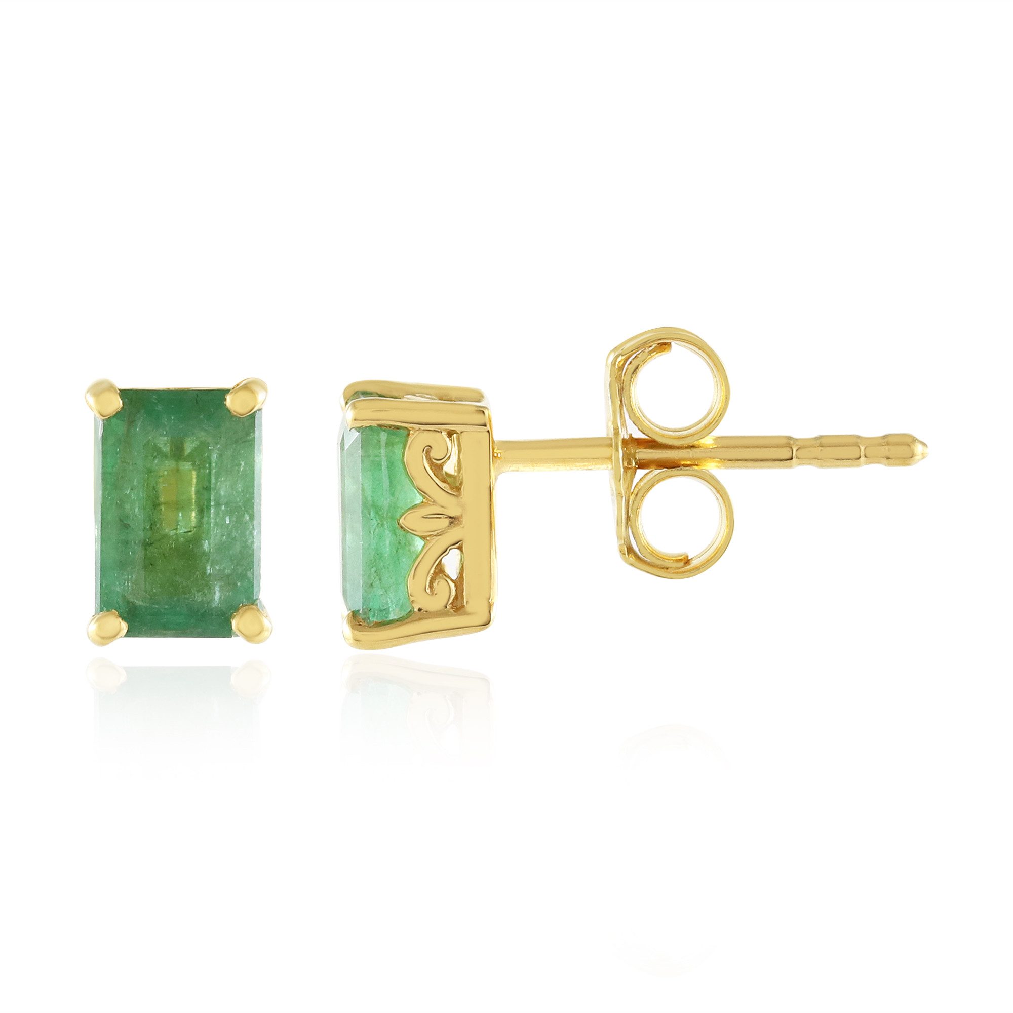 Cavill Ohrring-Set Sambia Smaragd Ohrringe 1,04 ct vergoldet 925 Silber Grün (2-tlg)
