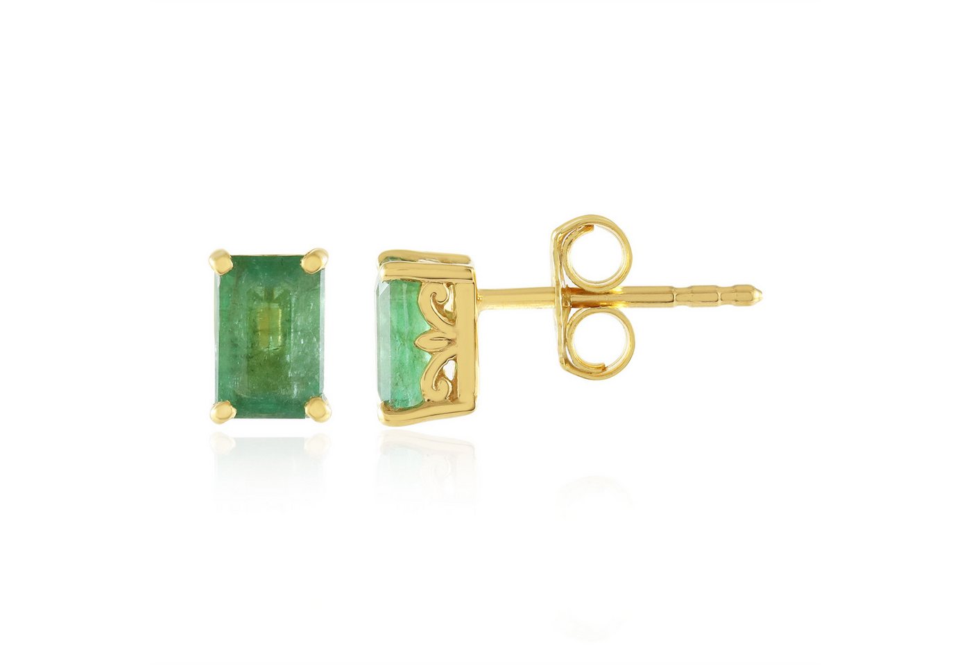 Cavill Ohrring-Set Sambia Smaragd Ohrringe 1,04 ct vergoldet 925 Silber Grün (2-tlg)