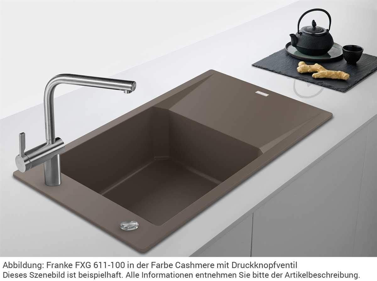 FRANKE Built-in sink FXG 611-100 100x50cm Push-button valve Drainer reversible Glacier
