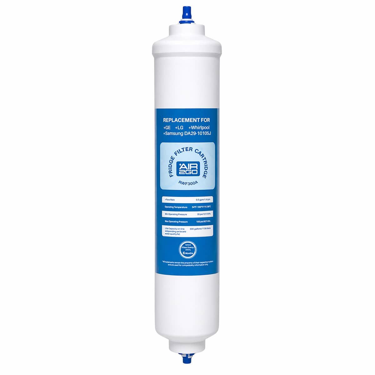 AIR2GO Wasserfilter für Samsung, Zubehör für Kühlschrankfilter für SAMSUNG RS21DABB1, RS21DCMS1, RS21DCNS, RS21DCSV1, RS21DCSW, RS21DGRS1XEU, RS21DMCS, RS21FC, RS21FCMS, RS21FCNS, RS21FCSV1, RS21FGRS1, RS21JGMS1, RS21JGNS1, RS21JGRS1, RS21JLAT1, RS21JLAL1