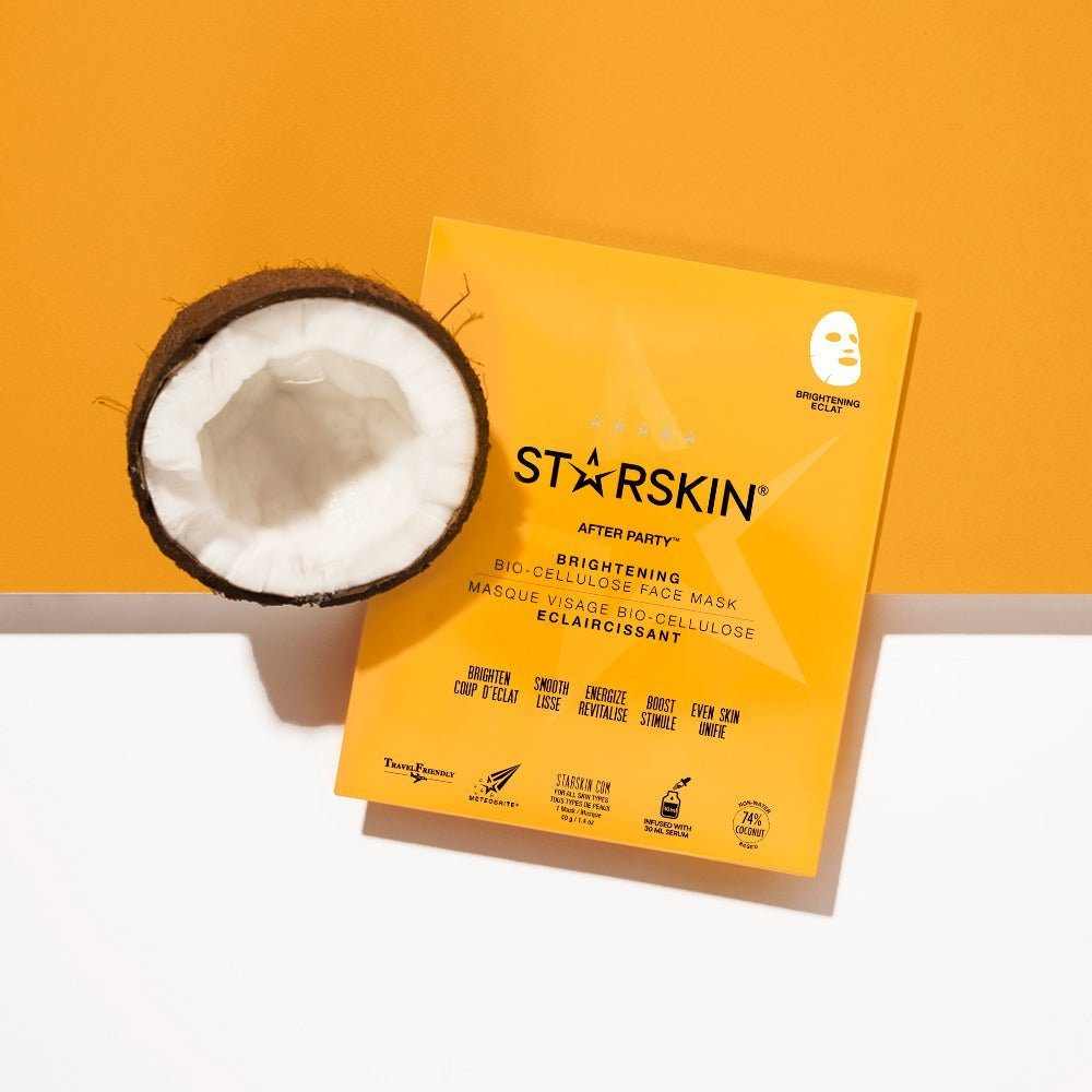 STARSKIN® Tuchmaske After 2er-Pack Bio-Cellulose Feuchtigkeitsmaske Gesichtsmaske Set, Party™ mit 2-tlg