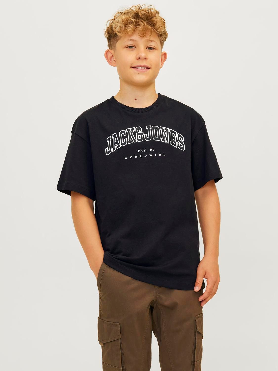Jack & Jones Junior T-Shirt JJECALEB VARSITY TEE S/S O-NECK JNR