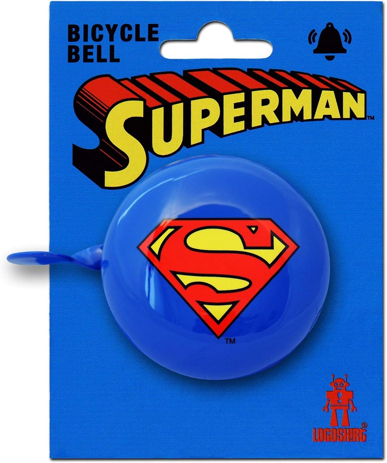 LOGOSHIRT Fahrradklingel DC Comics – Superman – Logo – Fahrradklingel, (1-tlg) für Superman-Fans und Comic-Liebhaber