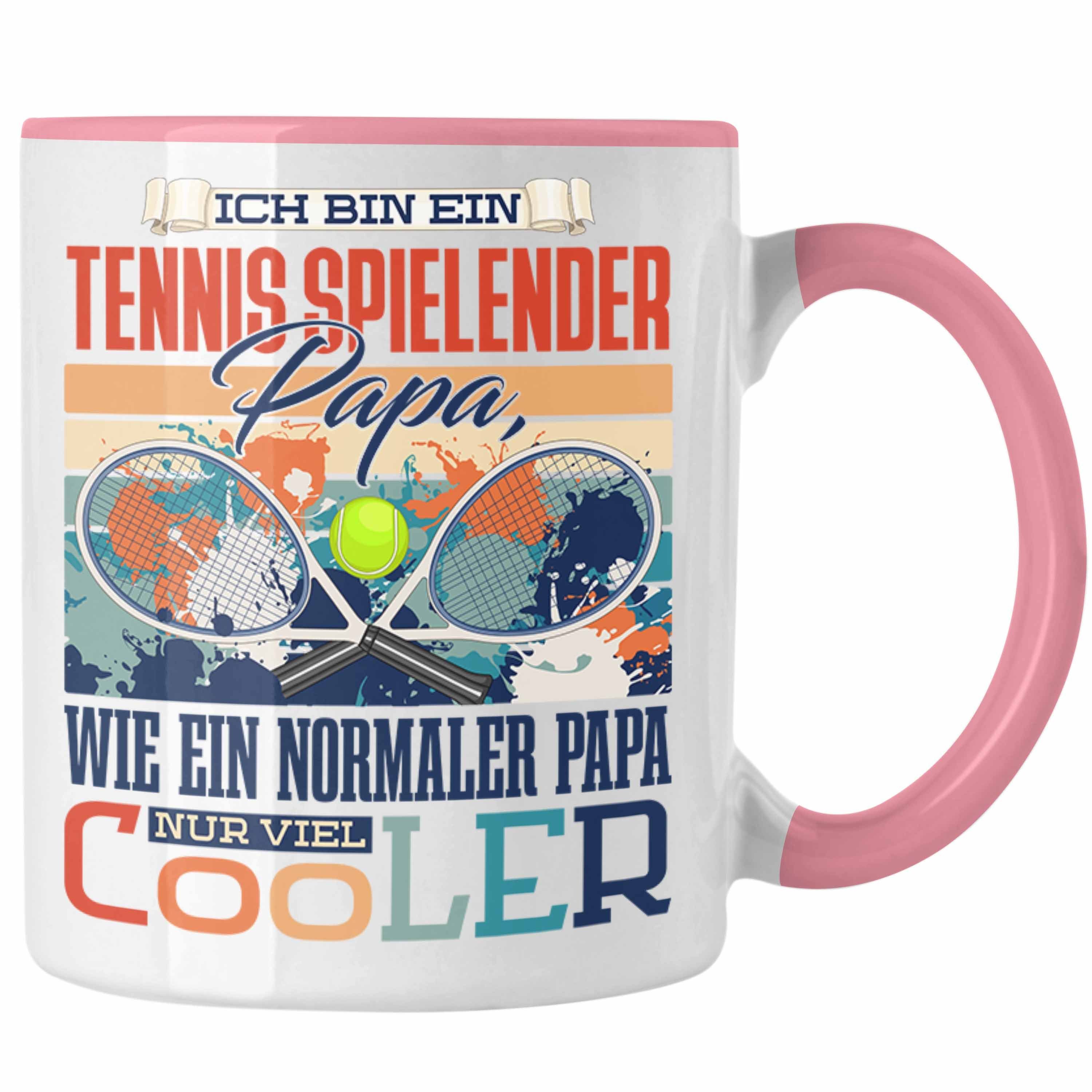 Trendation Tasse Trendation - Tennis Papa Tasse Geschenk Vater Geschenkidee zum Vaterta Rosa