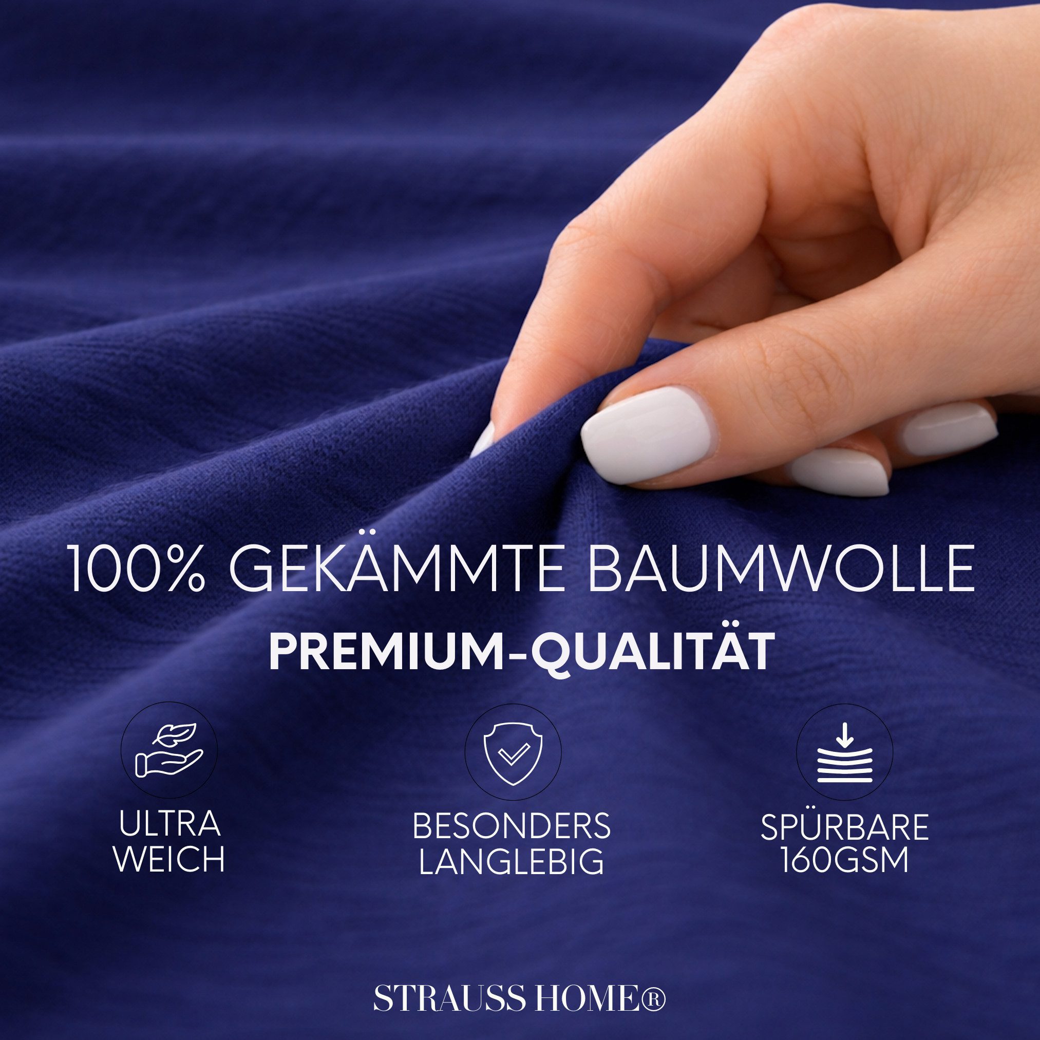 Strauss Home Spannbettlaken Premium 160 g/m² Gekämmte Baumwolle Jersey in H günstig online kaufen