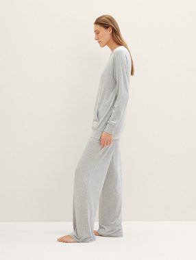 TOM TAILOR Schlafshorts Pyjama Hose in Melange Optik