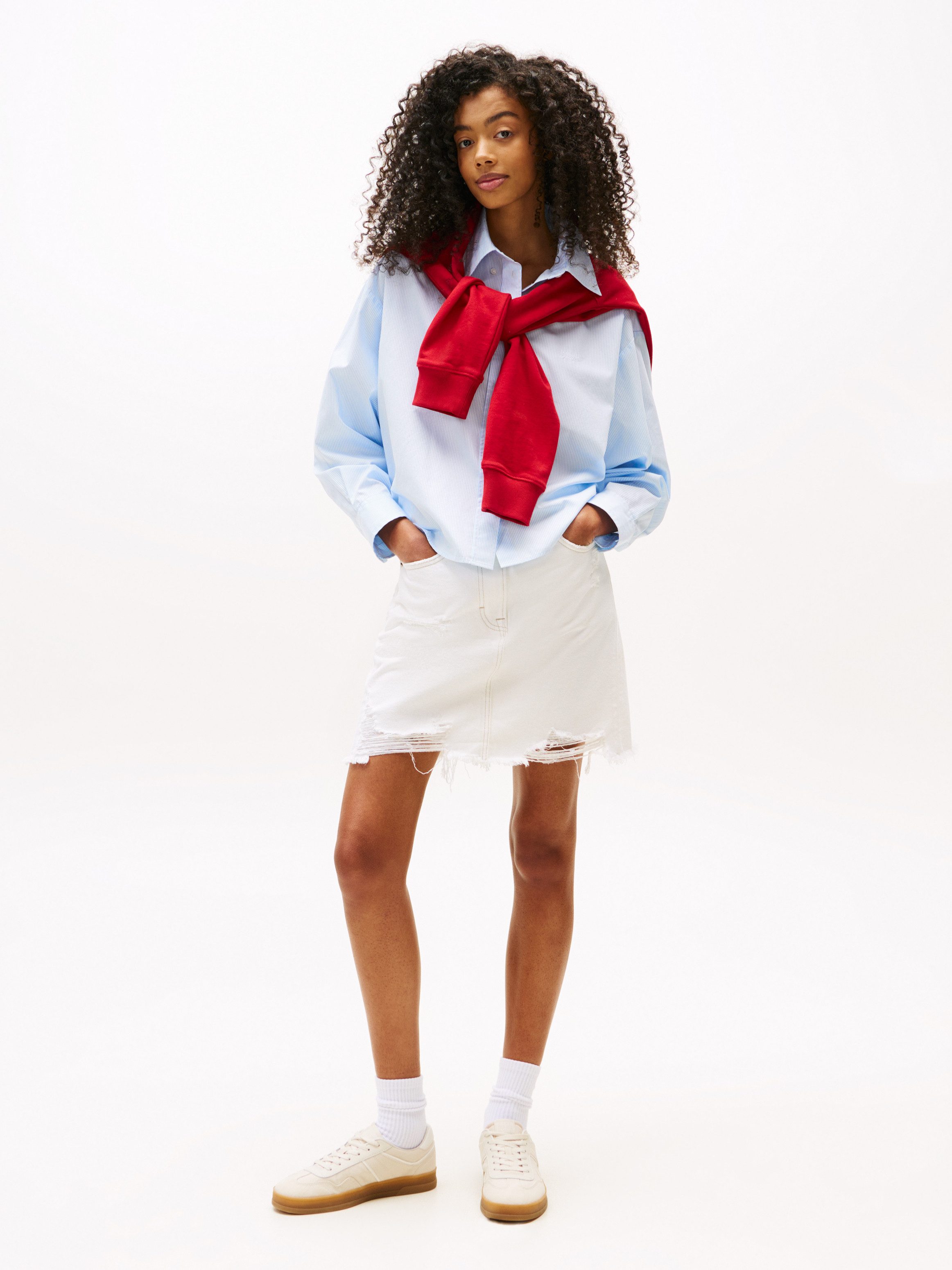 Tommy Jeans Jeansrock MOM SKIRT CI8091 mit Destroyed Effekt