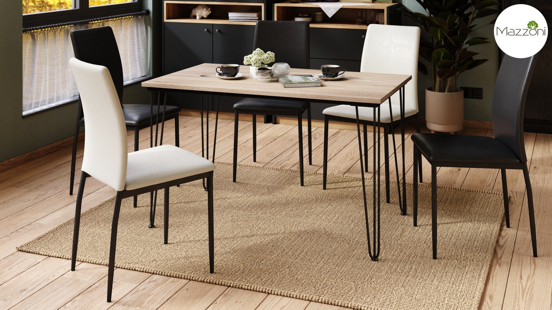 Mazzoni Esstisch Design Hairpin Esszimmer Tisch 120x75x70 cm