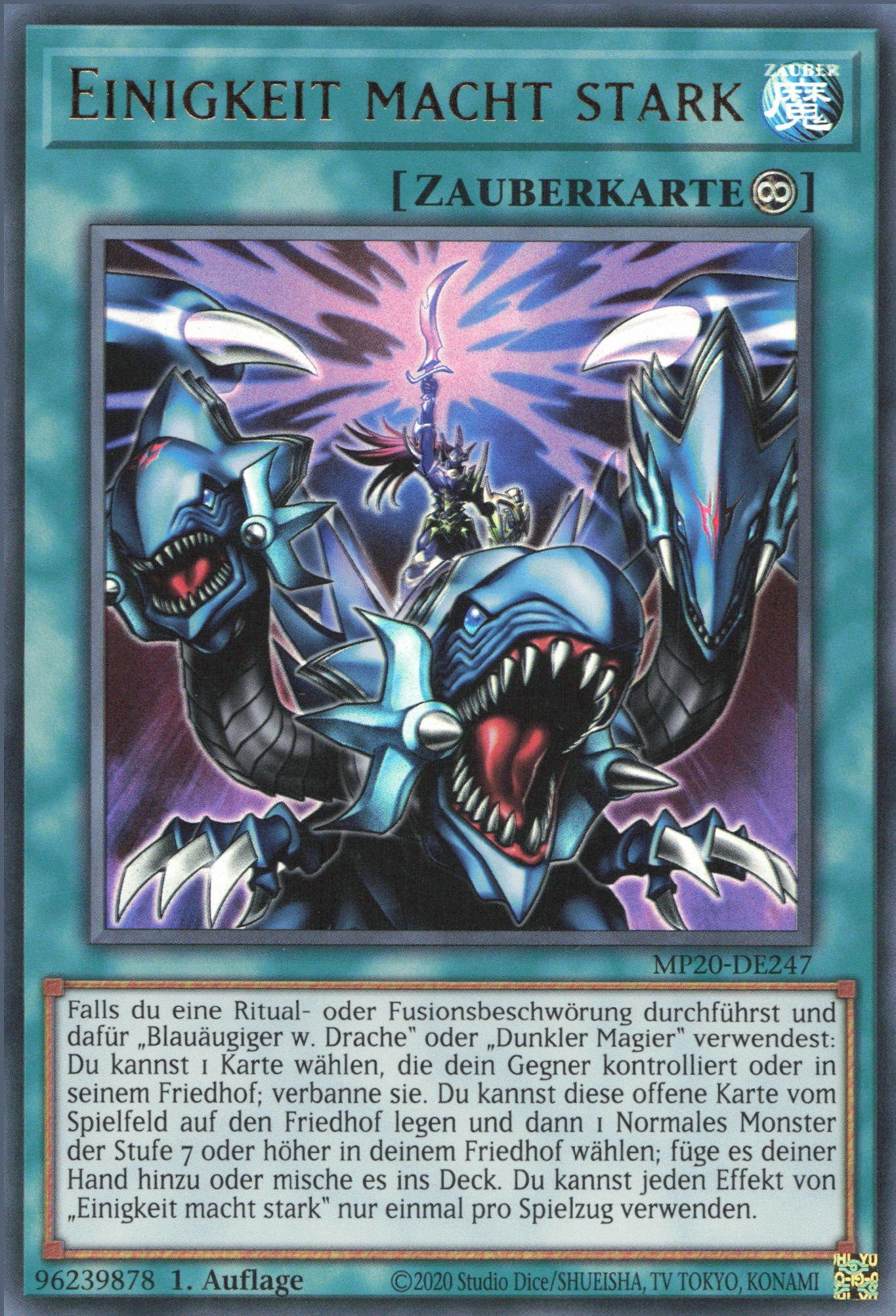 ReCollectibles Sammelkarte YuGiOh Karte Einigkeit macht stark deutsch, YuGiOh! Karte MP20