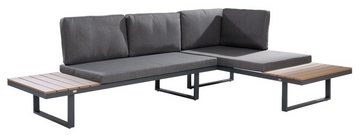 Outdoor Gartenlounge-Set RUNEI, mit Loungetisch, Aluminium, Kunststoff, (3-tlg), inkl. Sitz- und Rückenkissen, Wasserabweisend, B 253 x T 175 cm