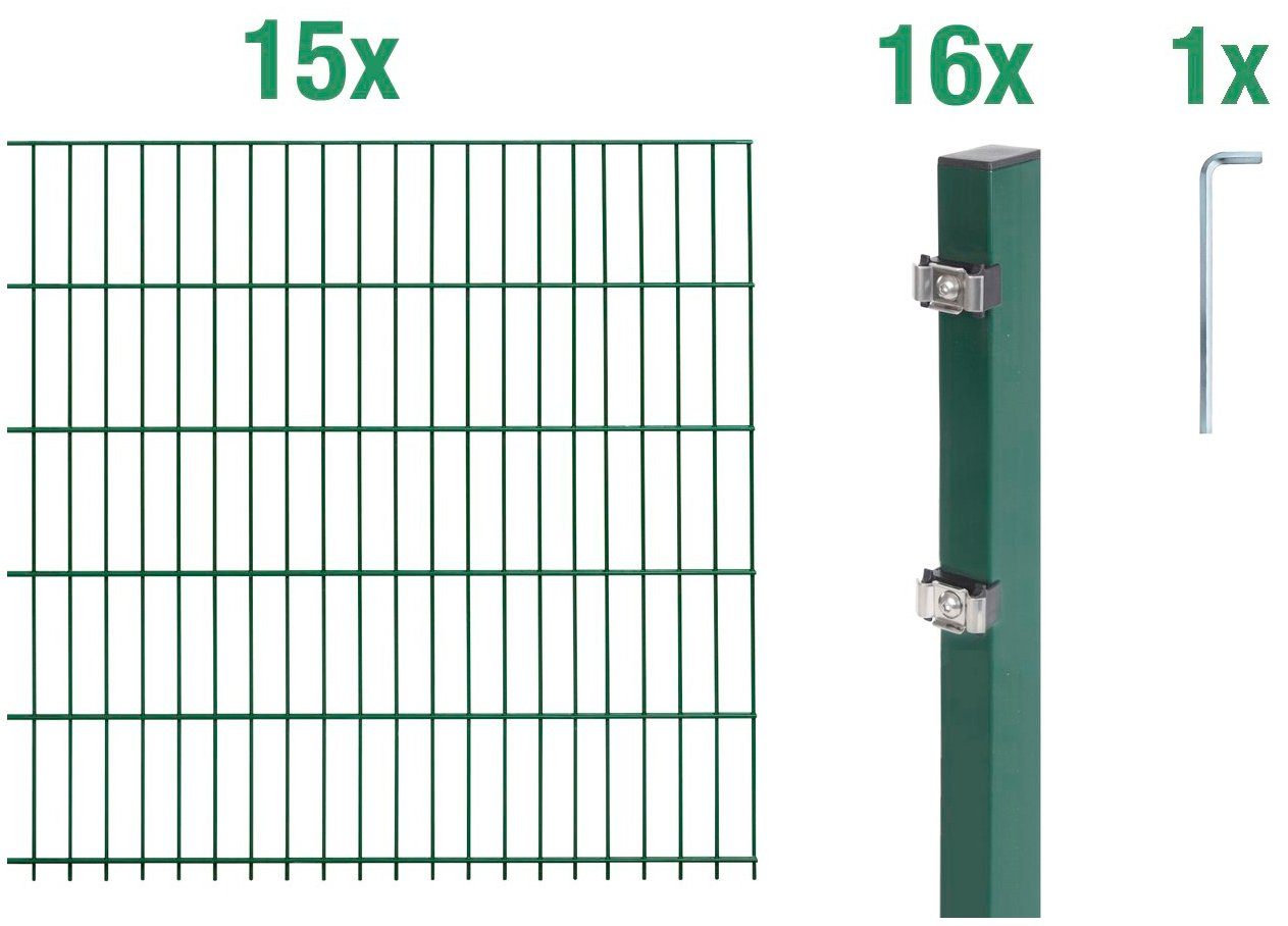 Alberts Doppelstabmattenzaun Grundset, (Set), Höhe: 80-160 günstig online kaufen