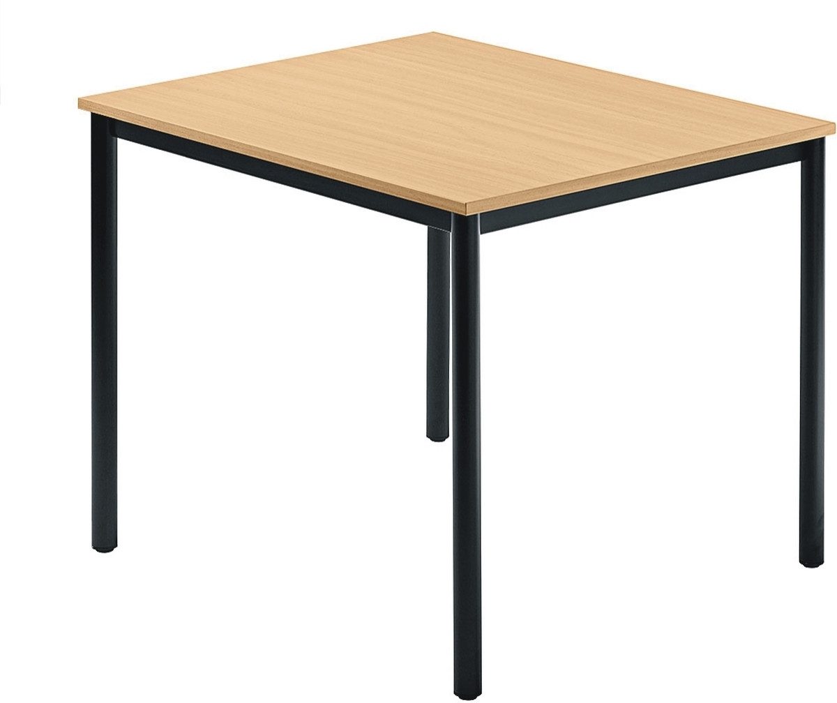 HAMMERBACHER Konferenztisch Besprechungstisch 800x800mm Buche Fuß Rundrohr schwarz