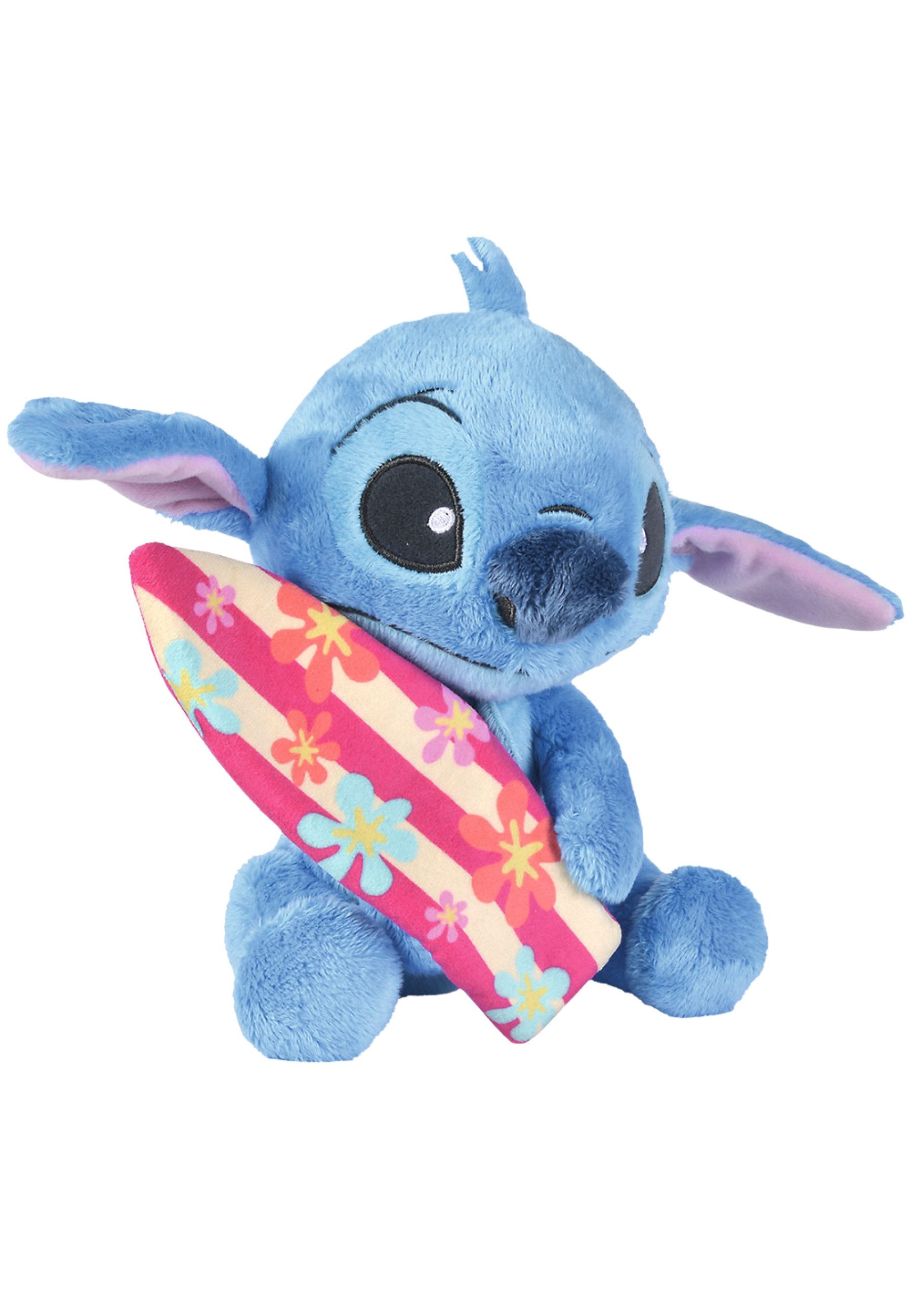 Disney Kuscheltier STITCH – Stitch mit Surfbrett Plüschfigur 25cm (Set)