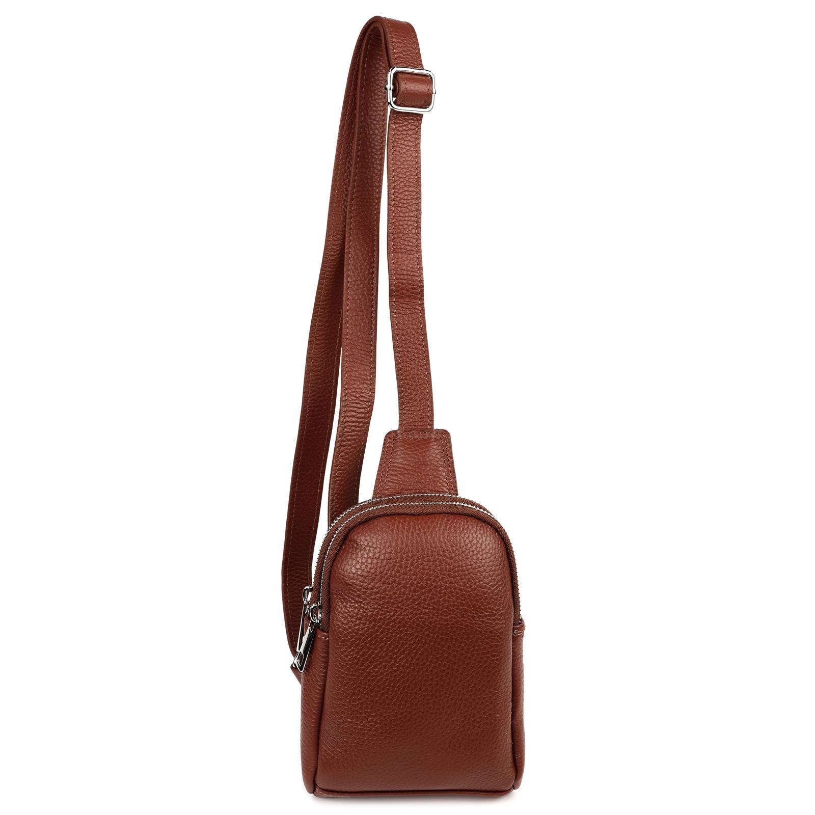 Damen Handtaschen ITALYSHOP24 Schultertasche Unisex Leder Crossbody Bodybag Sling CrossOver Bag, leichtgewicht, als Umhängetasch