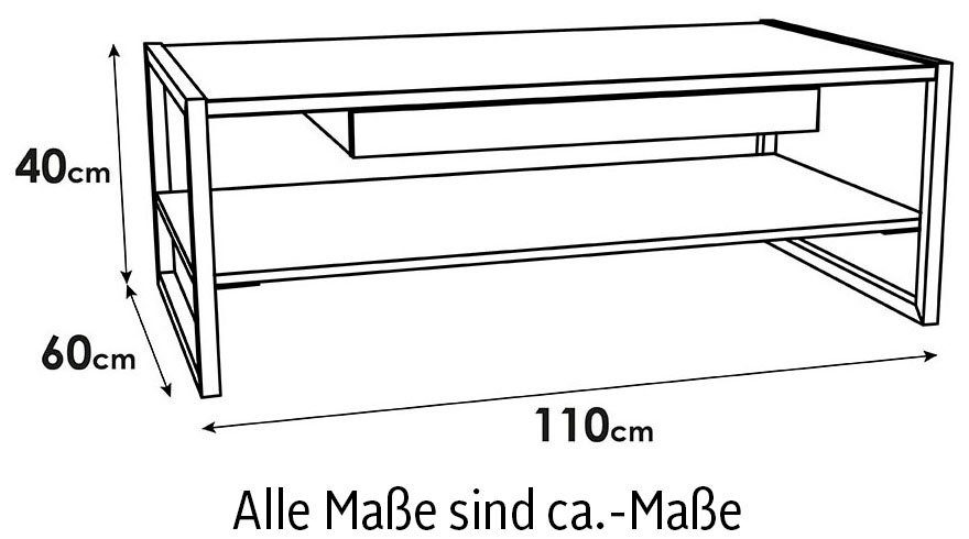 FORTE Couchtisch, 110 Breite cm ca