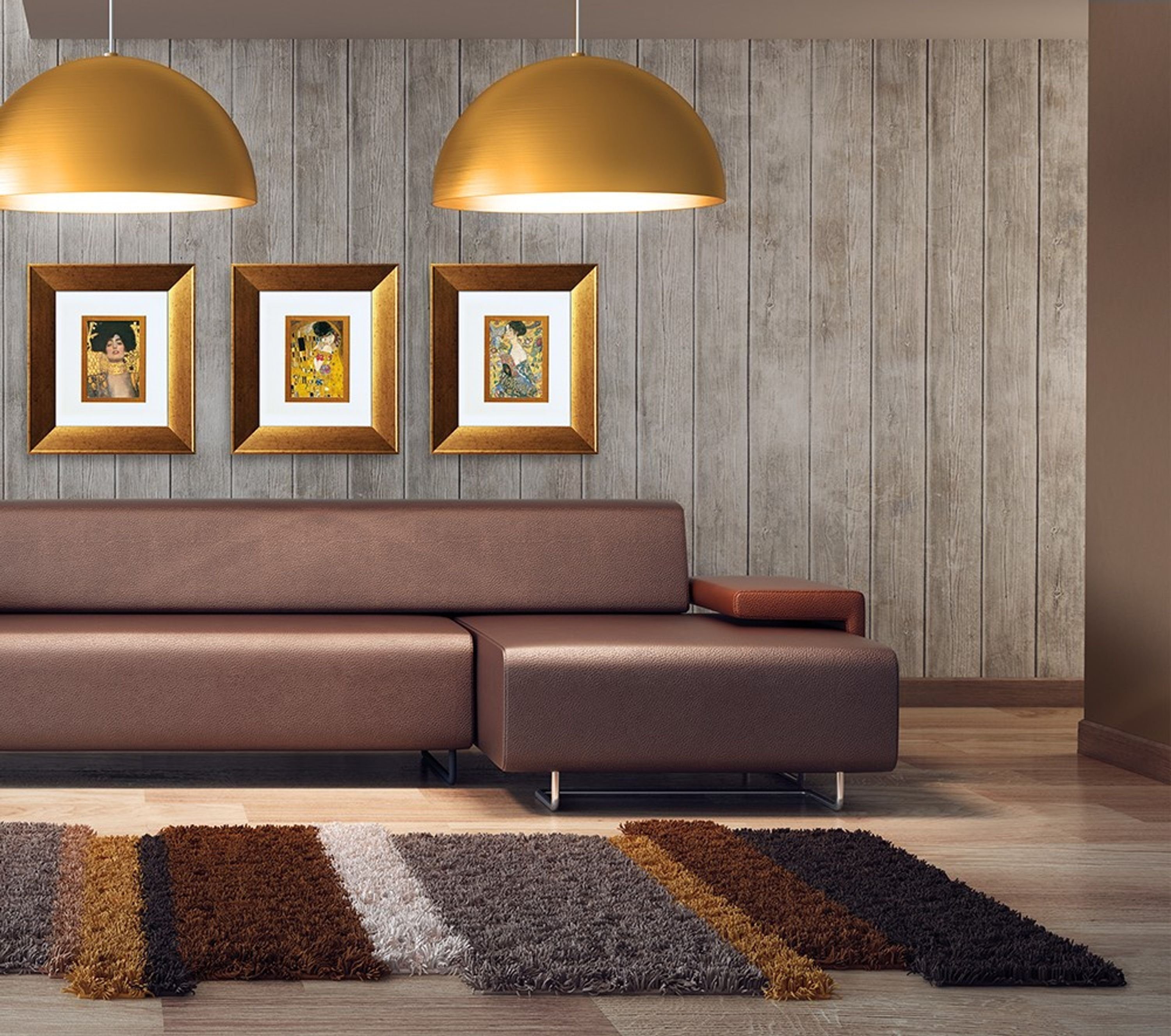 artissimo Bild mit Rahmen gerahmter Kunstdruck 36x41 cm / klassisches Wandbild, Gustav Klimt: The Judith