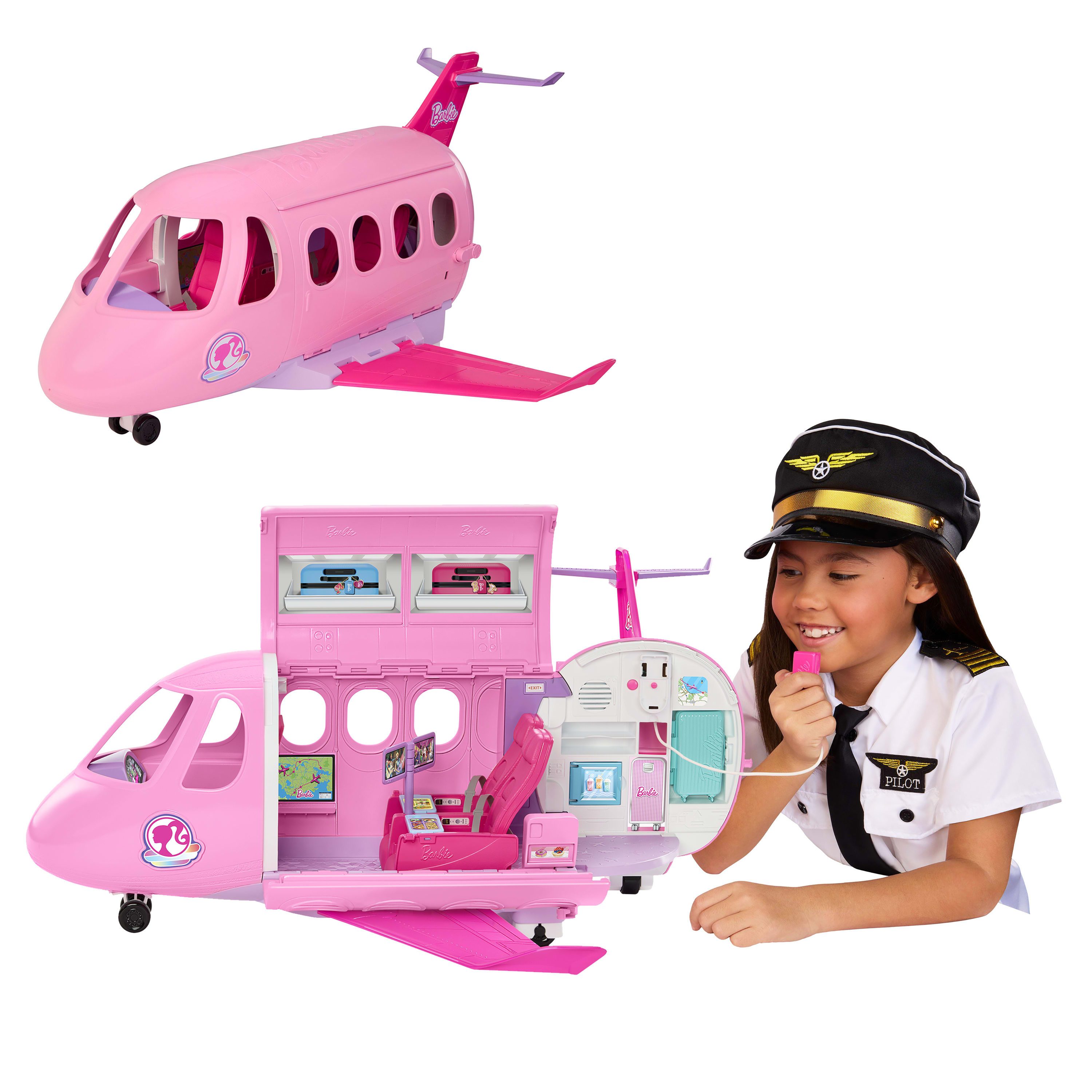 Barbie Spielzeug-Flugzeug Barbie Traumland Traumflugzeug, mit Sound; Länge ca. 72 cm