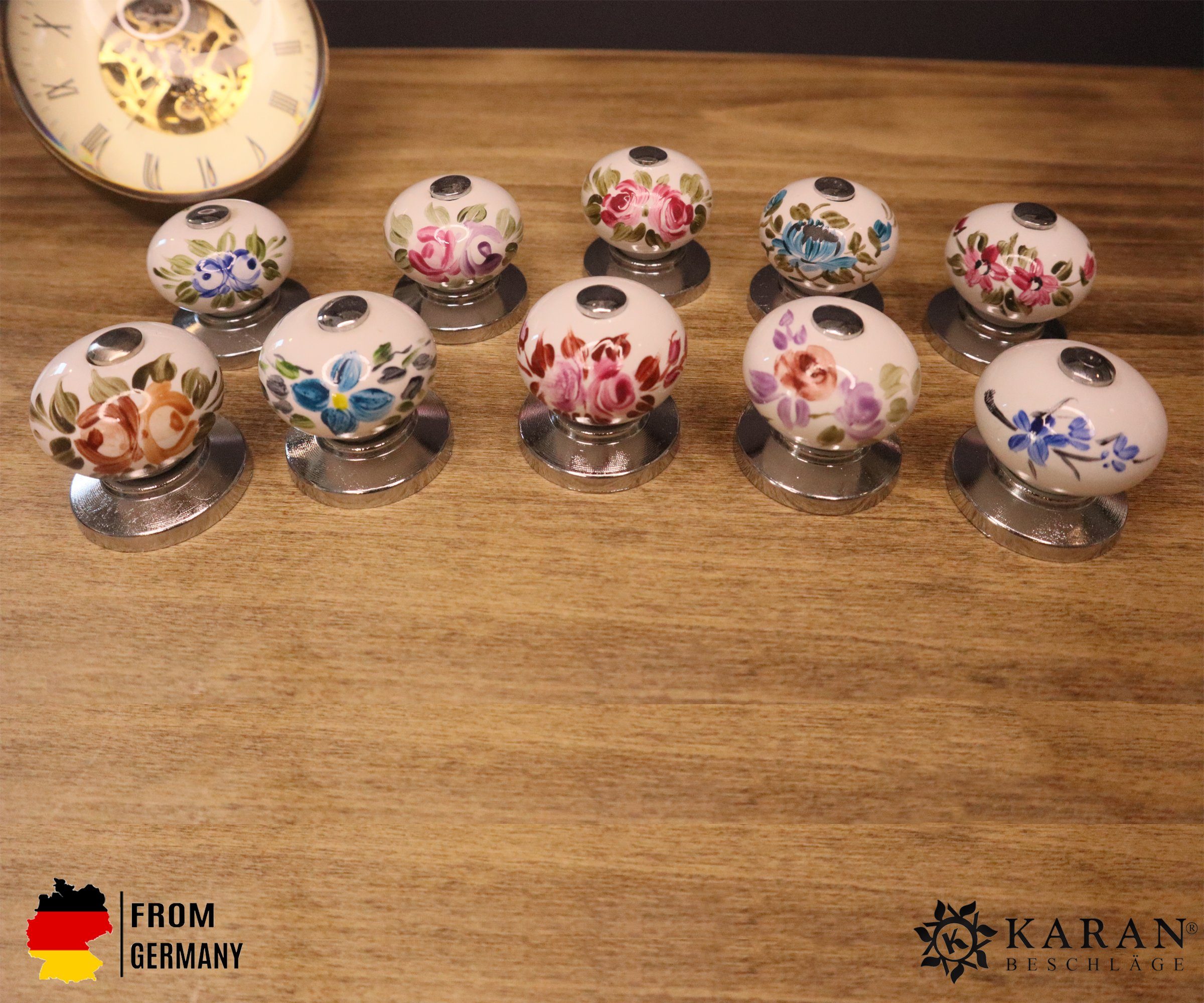 KARAN BESCHLÄGE Möbelgriff 10 colorful furniture knobs, set price. 10 knobs 1 price