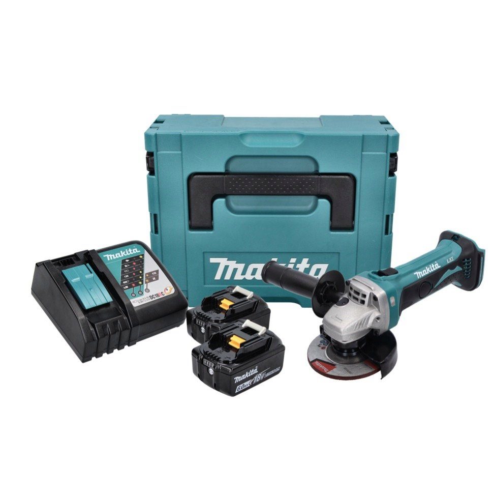 Thumbnail - Makita Winkelschleifer DGA 452 RGJ Akku Winkelschleifer 18 V 115 mm + 2x Akku 6,0 Ah + Ladeg