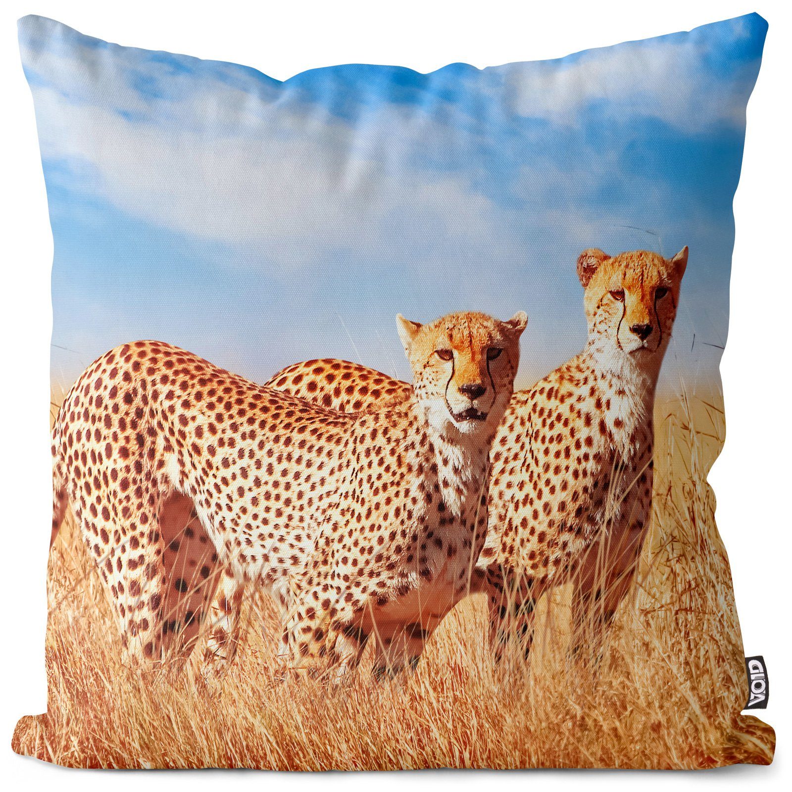 Kissenbezug, VOID (1 Stück), Sofa-Kissen Gepard Steppe Kissenbezug Gepard Leopard Tiger Safari Dschungel Afrika Indien R