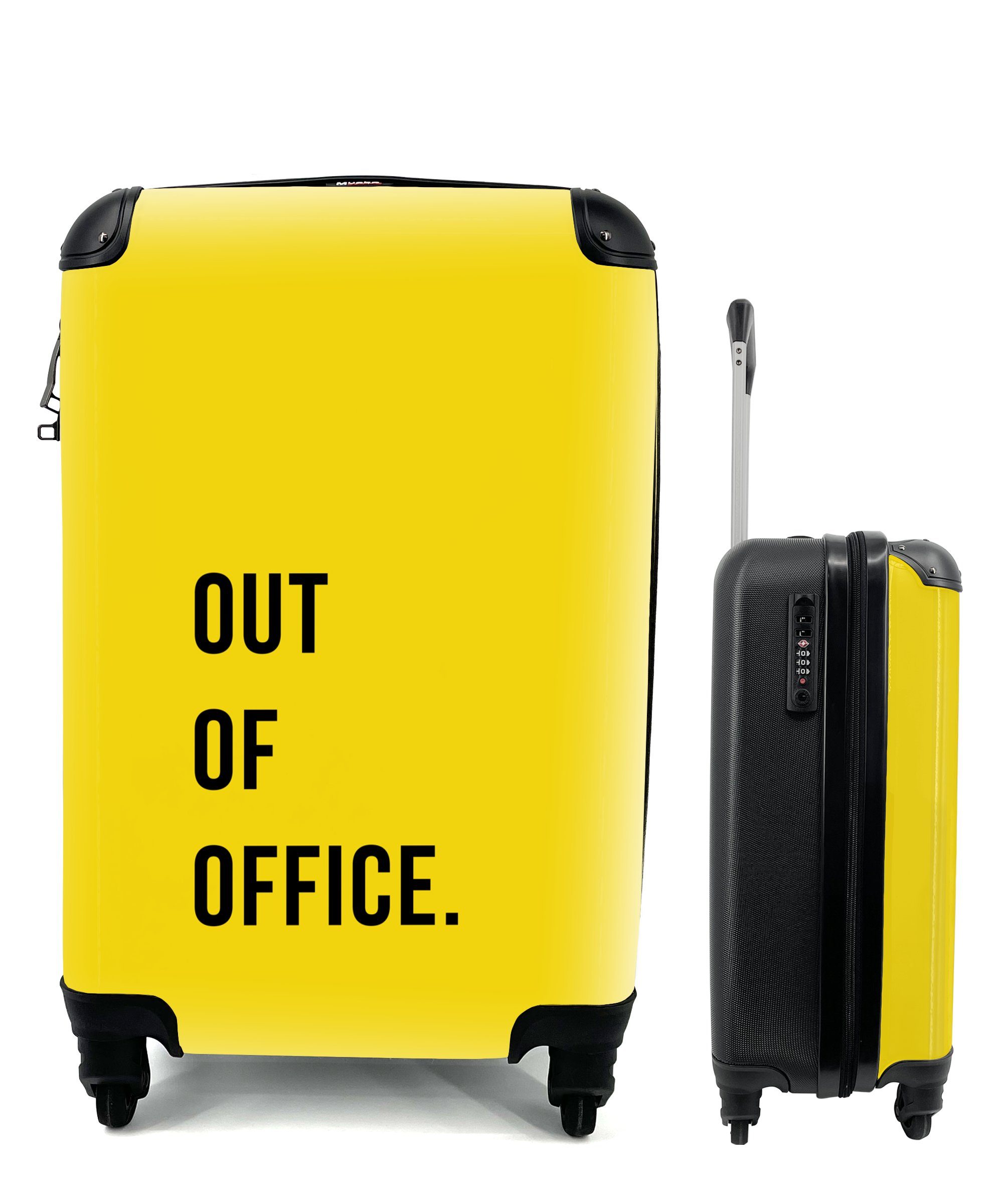 Handgepäckkoffer Reisetasche Handgepäck - 4 MuchoWow Zitate rollen, Trolley, mit Rollen, für Außer Reisekoffer - Ferien, Haus Gelb,