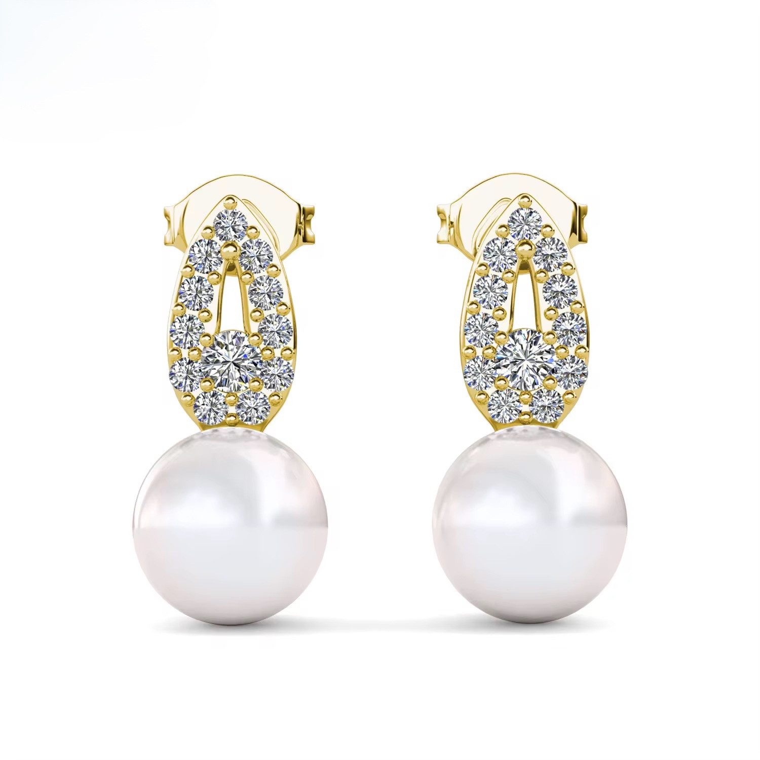 ROUGEMONT Paar Ohrstecker Funkelnde Perlen Ohrstecker Zirkonia 925 Sterling günstig online kaufen