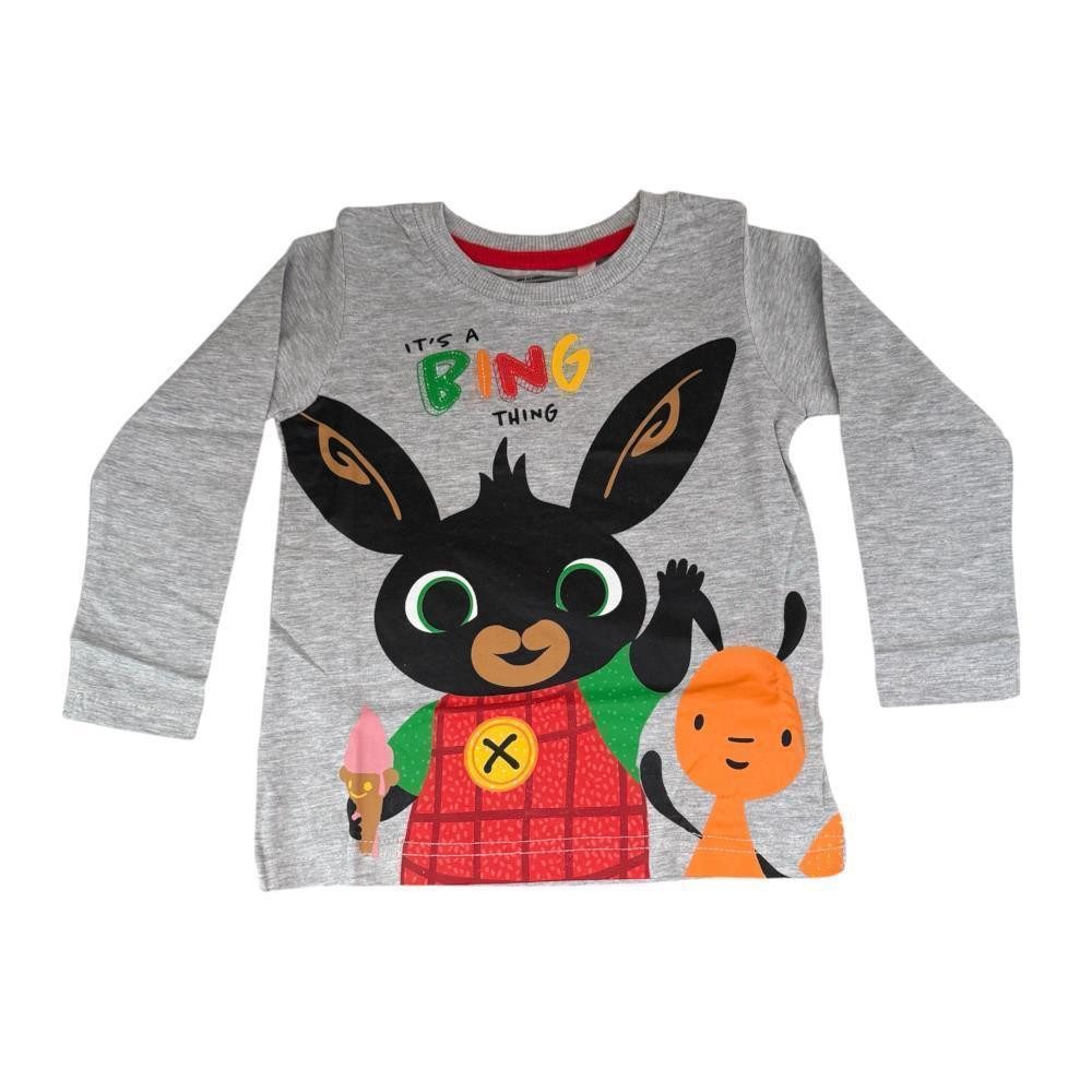 T-Shirt Langärmeliges Shirt für Jungen, Bing, Grau oder Blau, Gr. 92-116