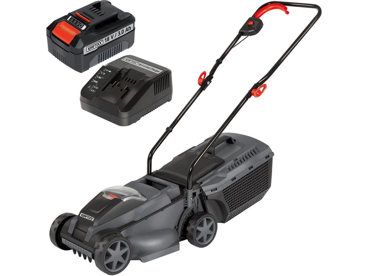 KRAFTIXX® Akkurasenmäher KX-ARM 1832 Li, 32 cm Schnittbreite, (Set, inkl. Akku und Ladegrät), 32 cm Schnittbreite, kompatibel mit Einhell Power X-Change Akkusystem