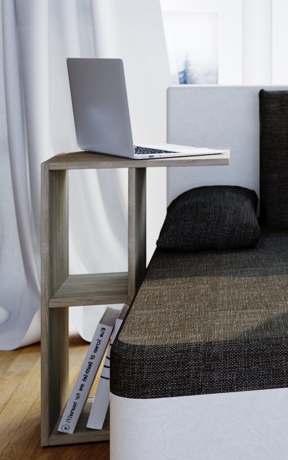VCM Couchtisch Beistelltisch Wohnzimmer Nachto H. 63 x B. 40 x T., Holz Beistelltisch